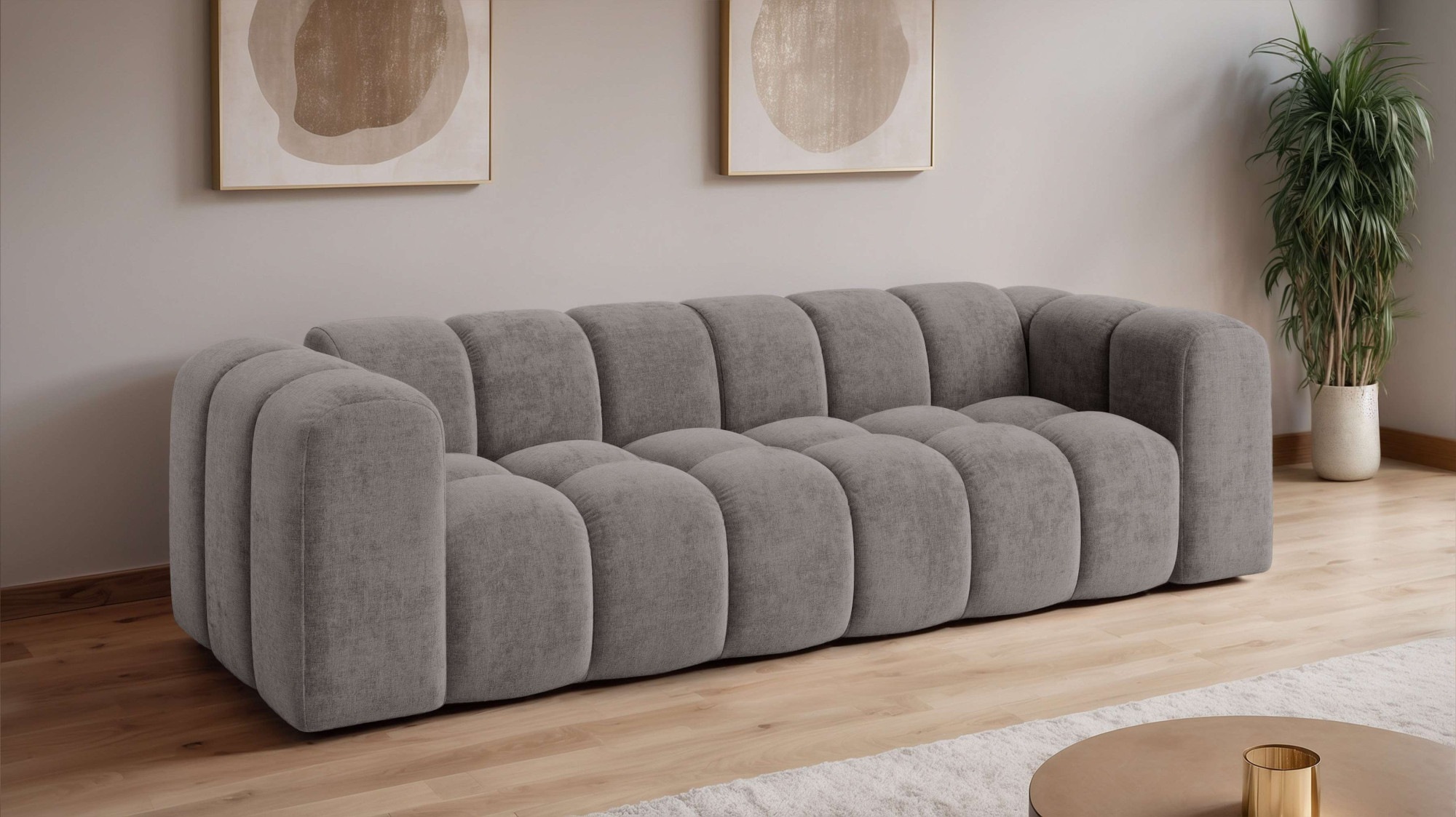 OTTO home Big-Sofa "KALLIE Design-Sofa mit Steppung, Bubble-Optik, Breite 248 cm" moderne Steppung, hoher Sitzkomfort und modernes Design