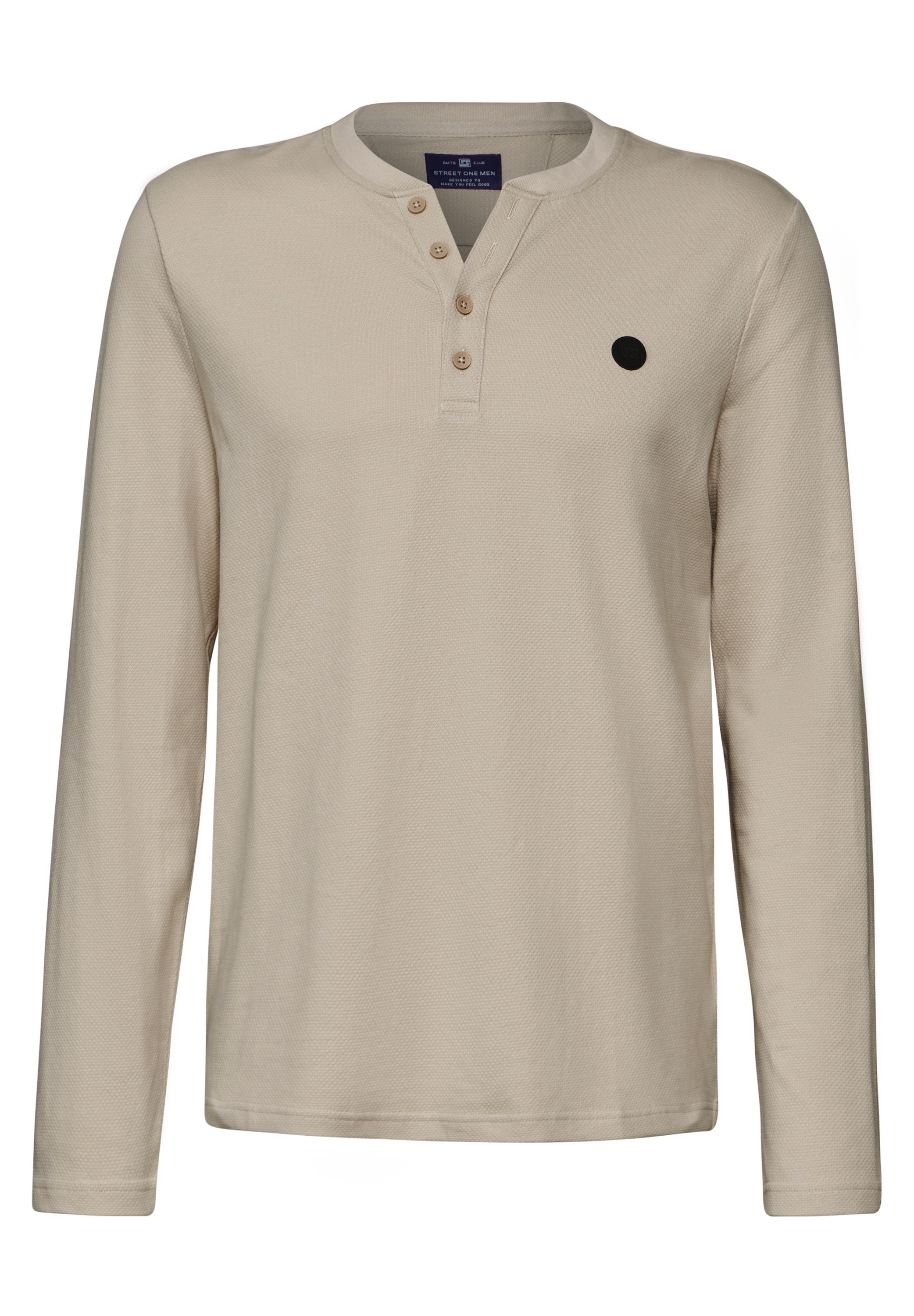 STREET ONE MEN Langarmshirt, aus reiner Baumwolle