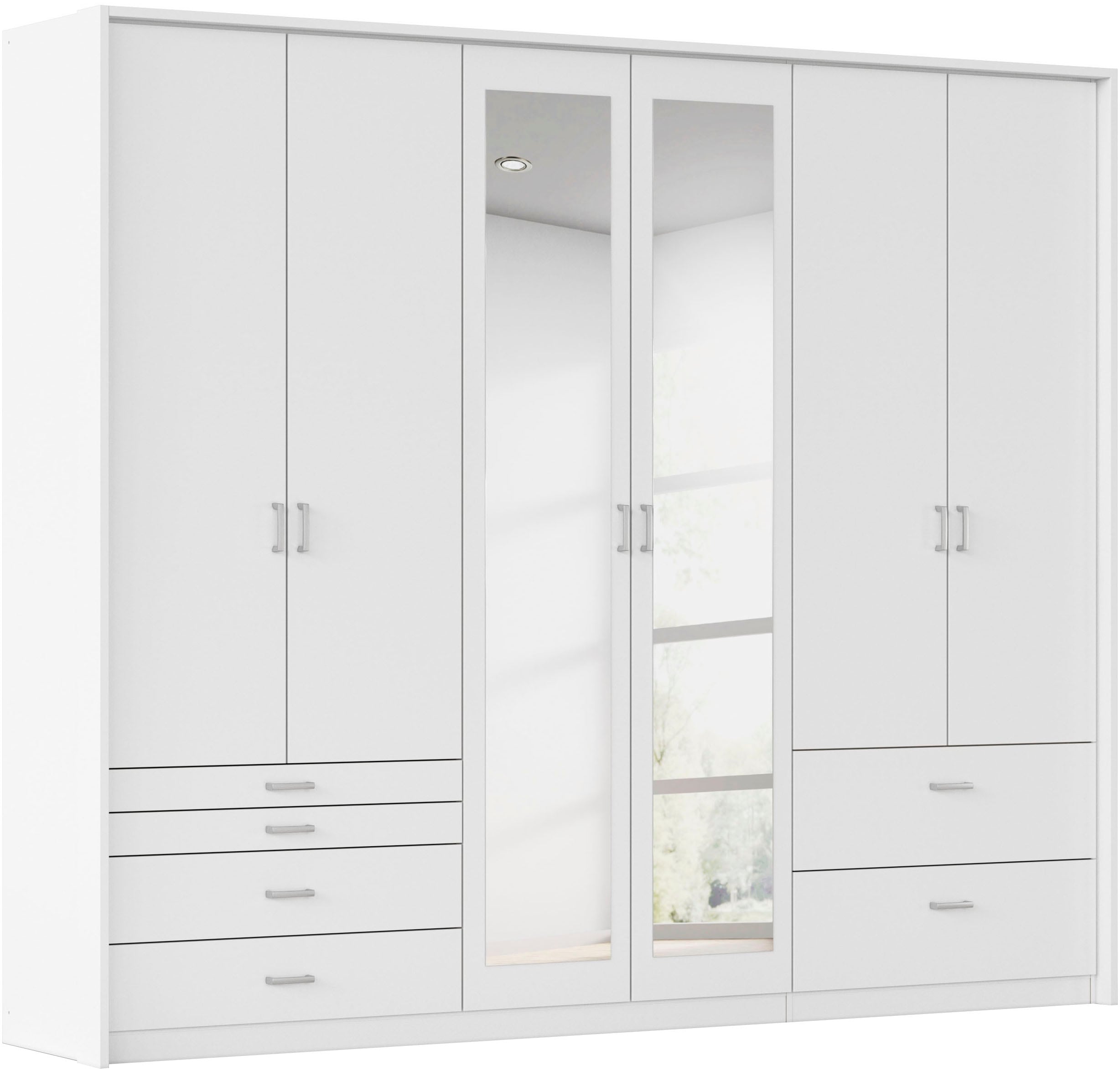 rauch Drehtürenschrank "Kleiderschrank Schrank Garderobe Wäscheschrank WILDBERG" Breiten 230/275 cm, Höhen 212/231 cm, mit 6 Schubladen, obere Schublade mit Holz-Einteilung MADE IN GERMANY