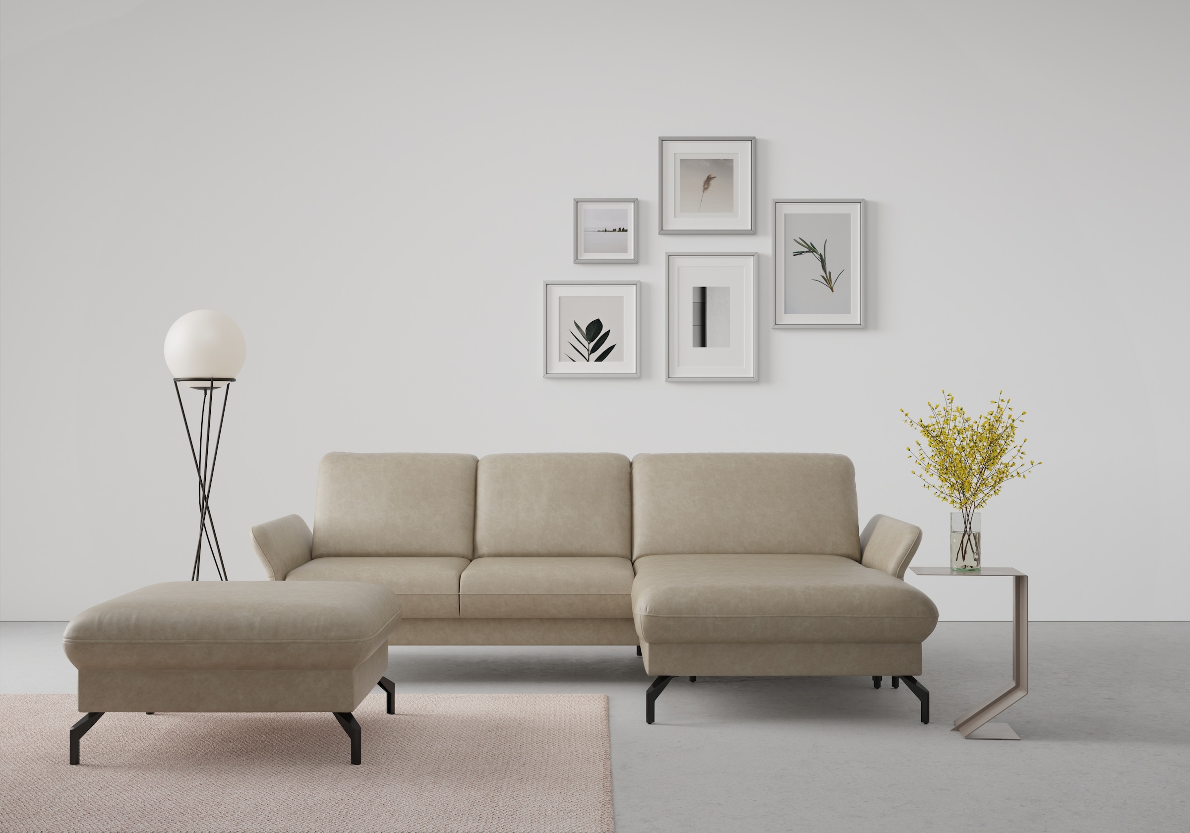 sit&more Ecksofa "Fashion L-Form" wahlweise mit Kopfteilverstellung und Vorziehsitz, motorisch