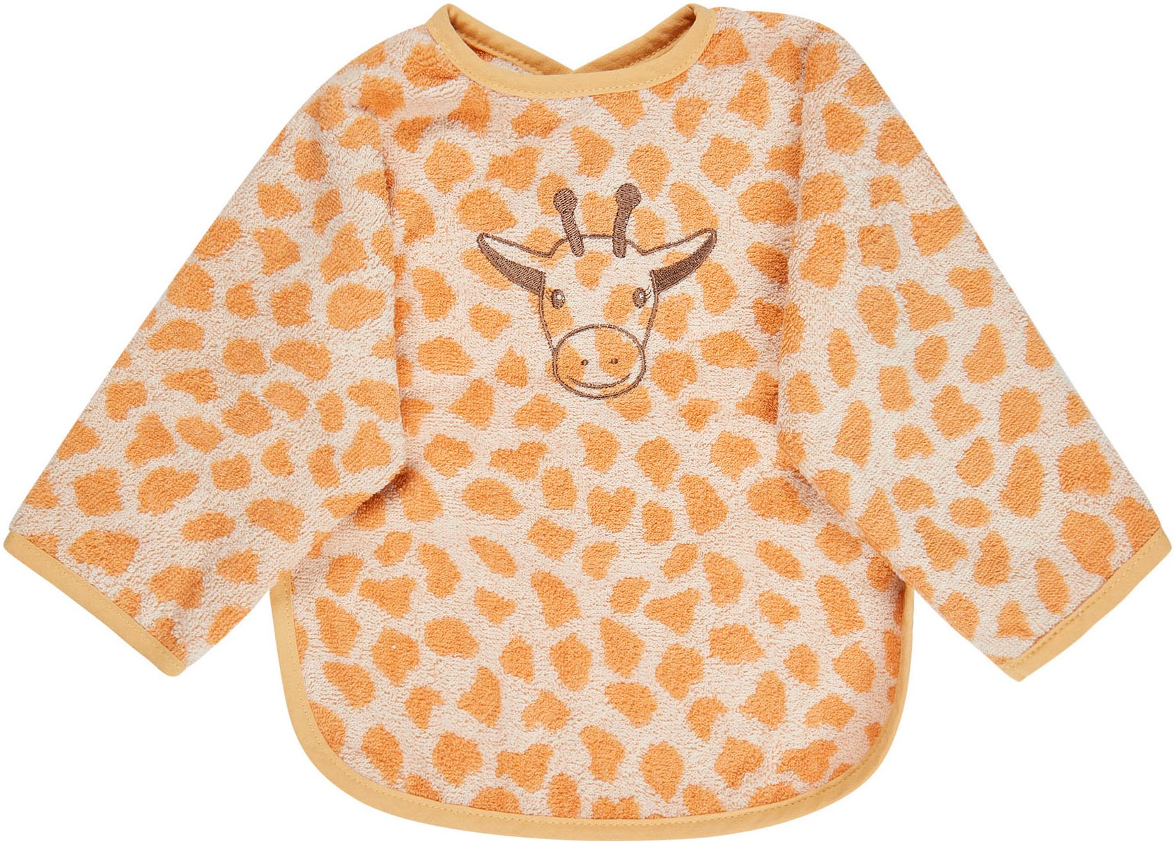STERNTALER Baby Lätzchen "Ärmellätzchen Giraffe Kaya", beige, Baumwolle, Lätzchen