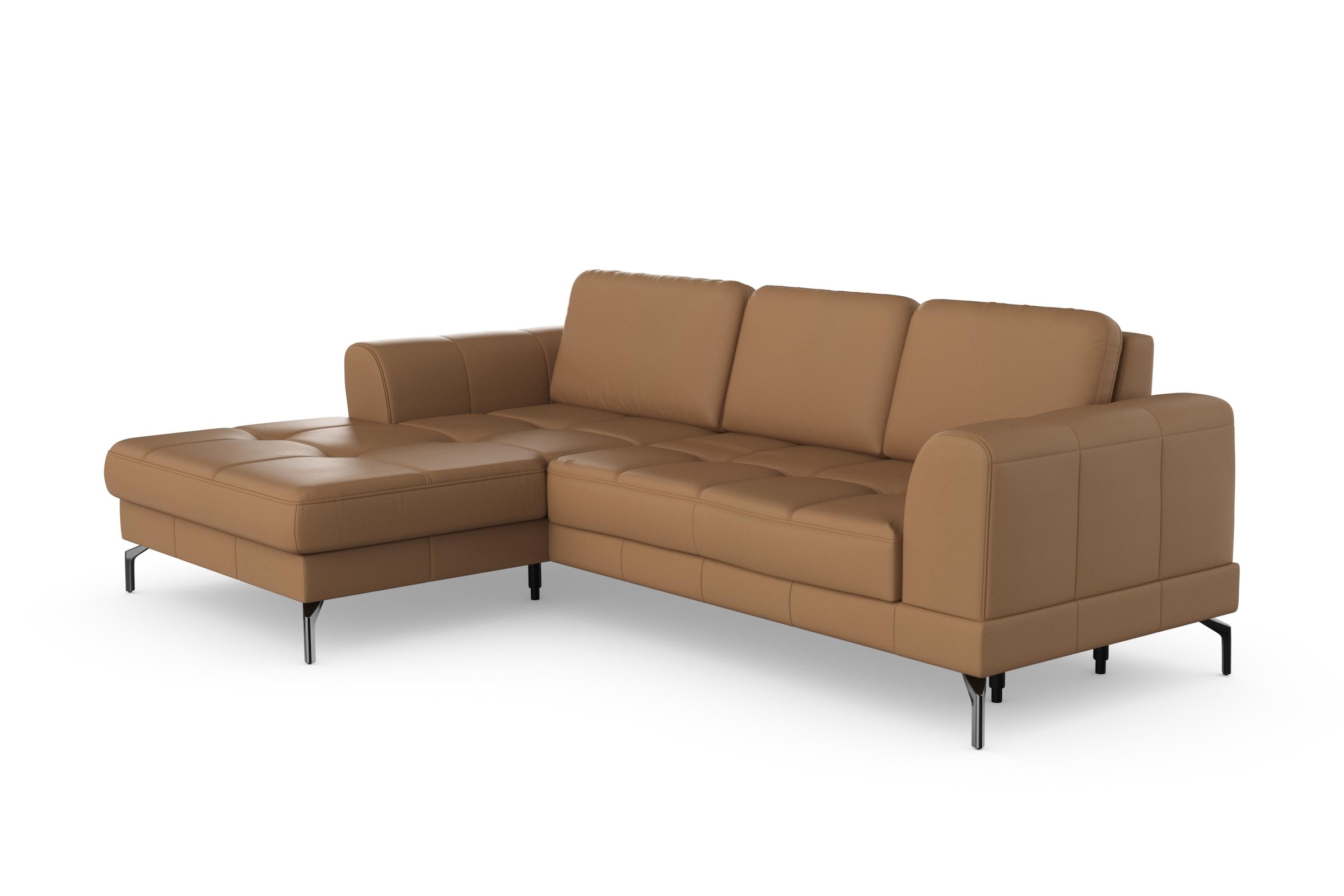 sit&more Ecksofa »Bendigo L-Form«, inklusive Sitztiefenverstellung, Bodenfreiheit 15 cm, 2 Fußfarben