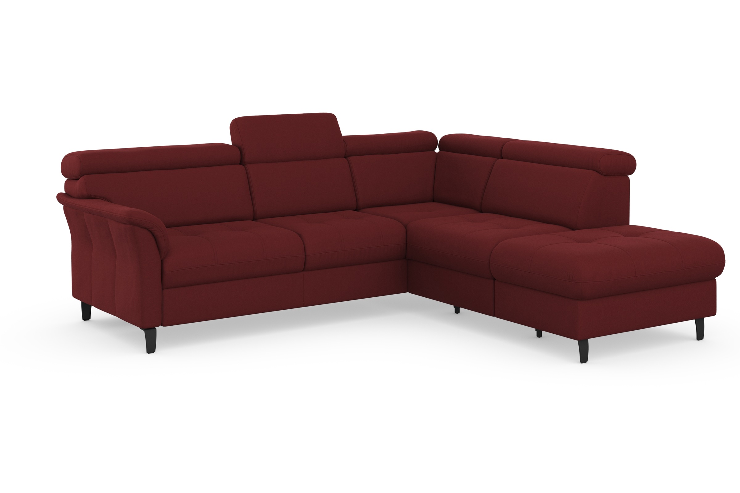Ecksofa SIT & MORE "Marano L-Form", rot (bordeaux), B:252cm T:216cm, 100% Polyester, Sofas, Ecksofa, inklusive Kopfteilverstellung, wahlweise mit Bettfunktion, Bettkasten 9