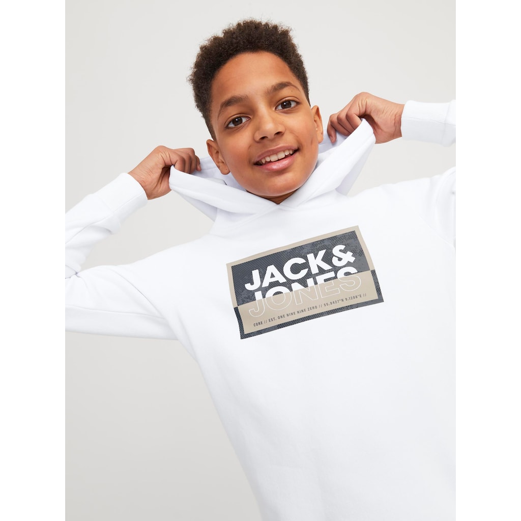 Jack & Jones Junior Hoodie »JCOLOGAN SS24 PRINT SWEAT HOOD SN JNR«