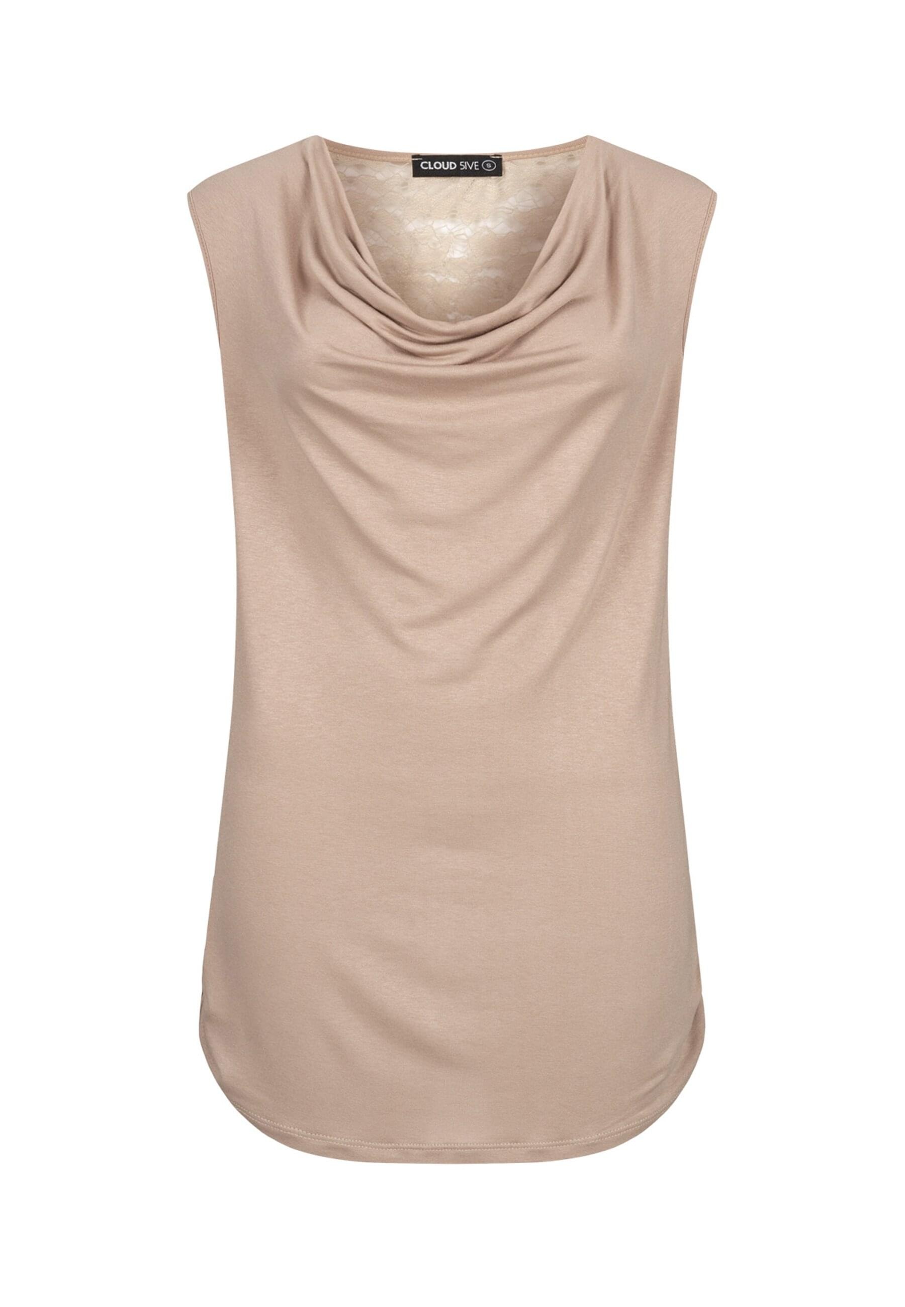 CLOUD 5IVE Klassische Bluse »CLOUD 5IVE Top im Wasserfall-Design mit Spitze am Rücken«