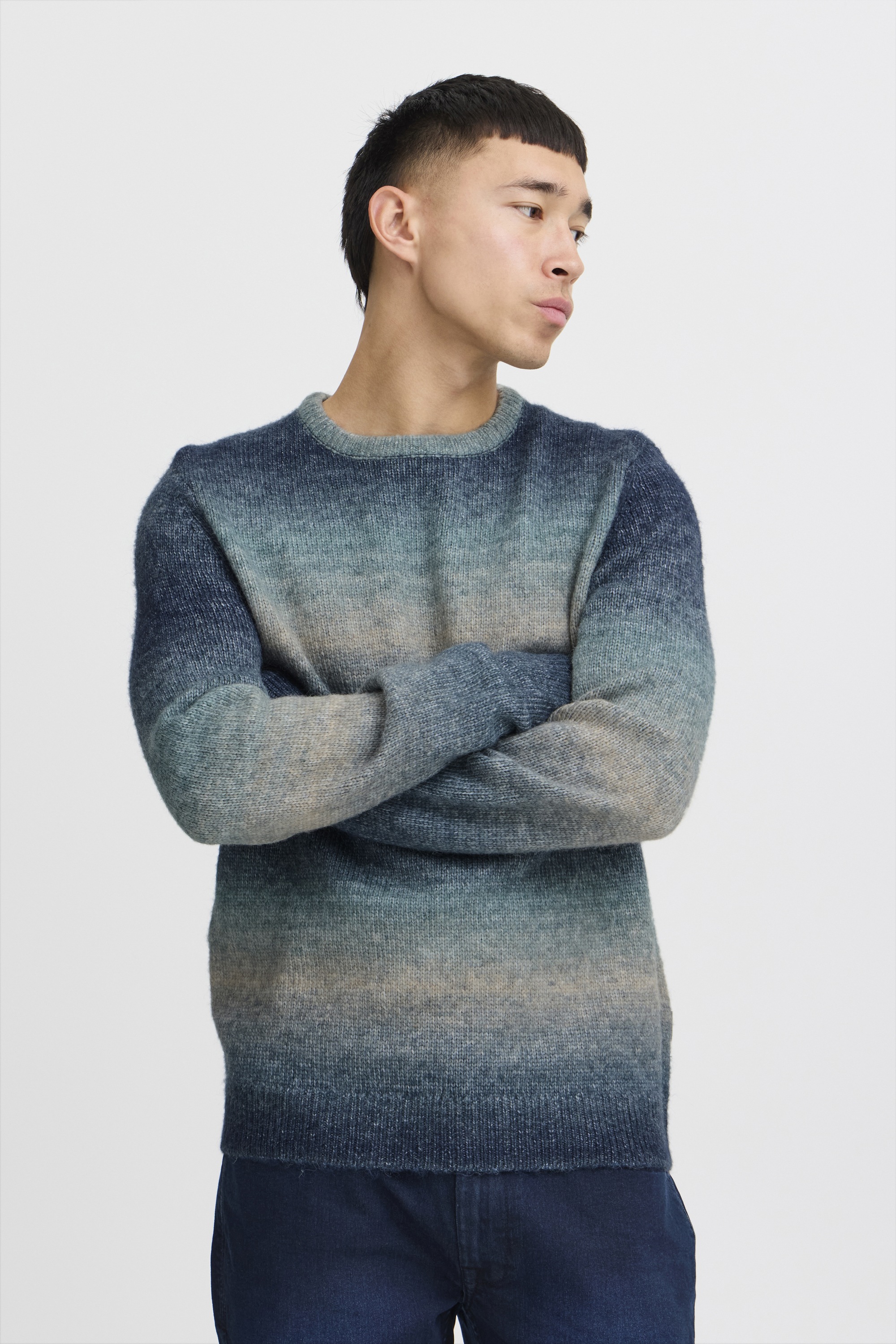 Blend Strickpullover »BHPullover« Klassischer Grobstrickpullover mit farbverlauf