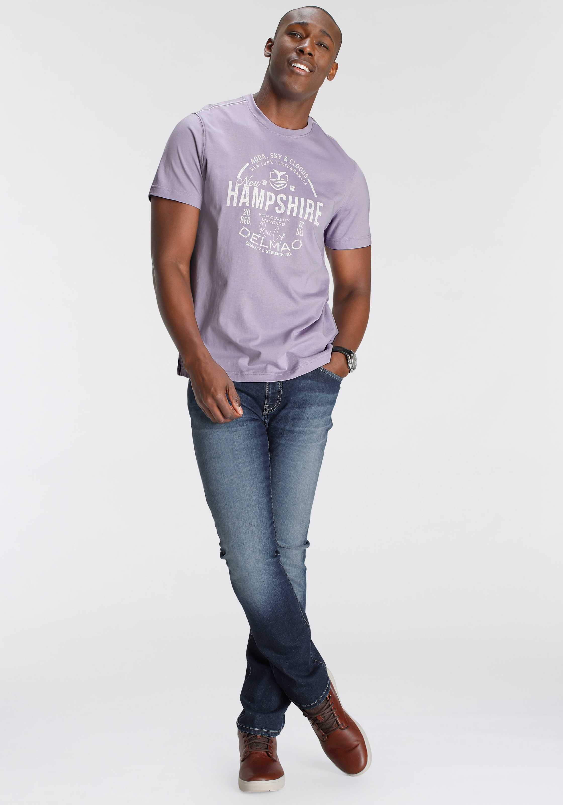 DELMAO T-Shirt, mit Brustprint ▷ NEUE | BAUR - MARKE! kaufen
