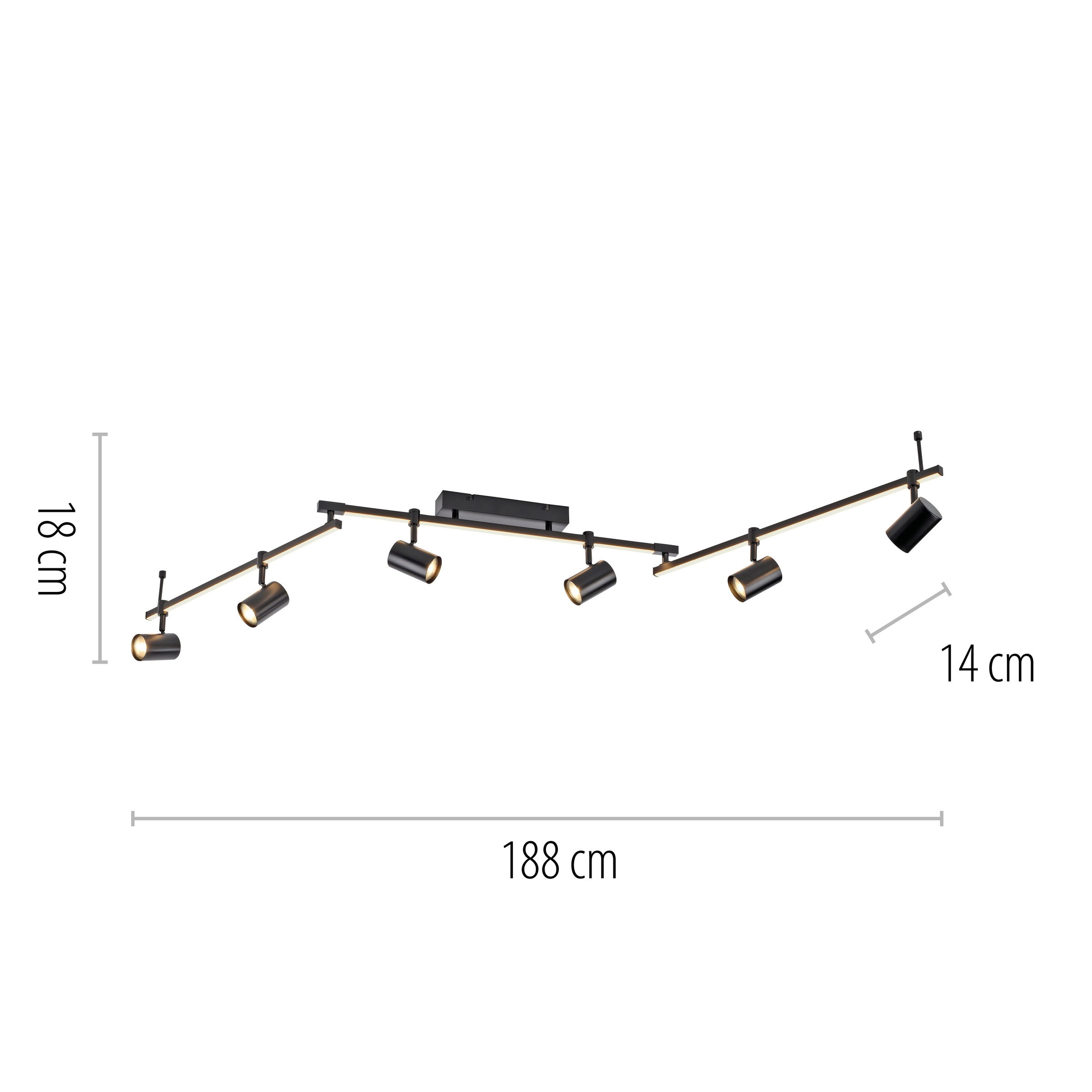 Paul Neuhaus Deckenleuchte »BARIK«, 7 flammig, Leuchtmittel GU10-LED-Board | LED wechselbar-LED fest integriert, LED, separat steuerbar (Schalter), separat steuerbar (Schalter)