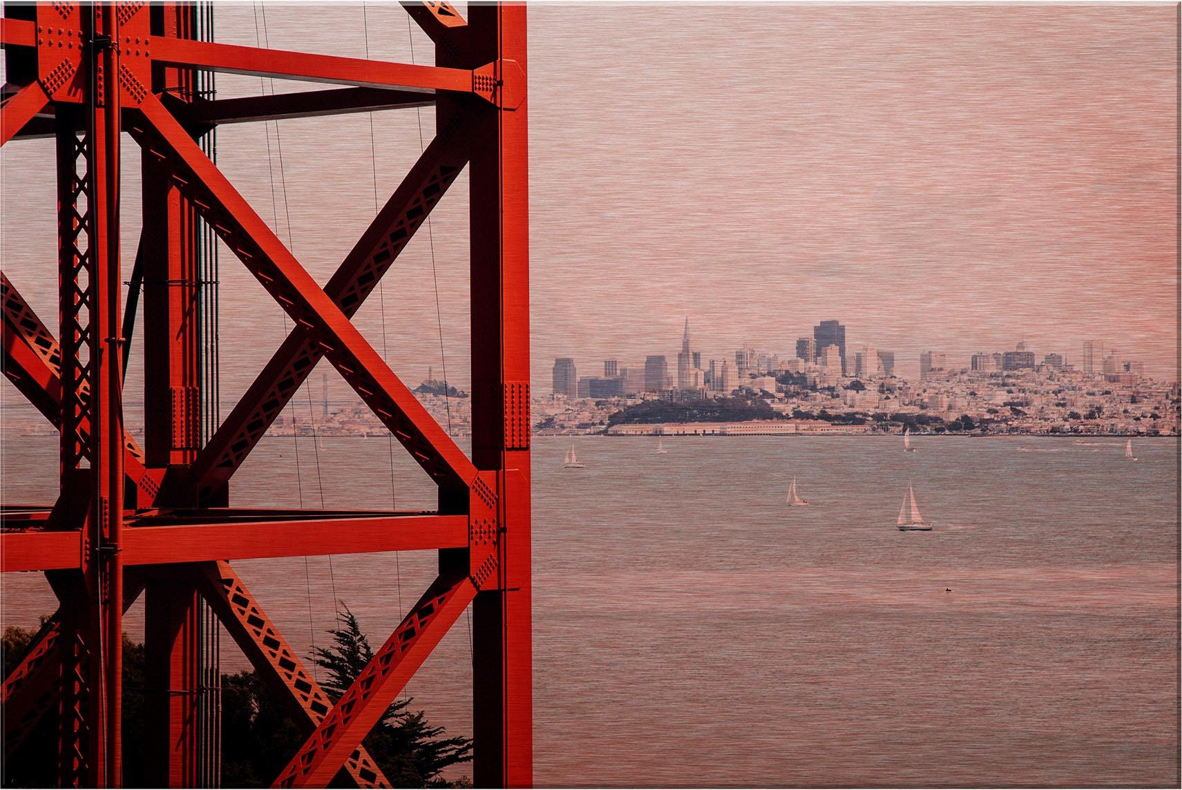 Wall-Art Metallbild "Vor den Toren von San Francisco", Autos, 60/40 cm