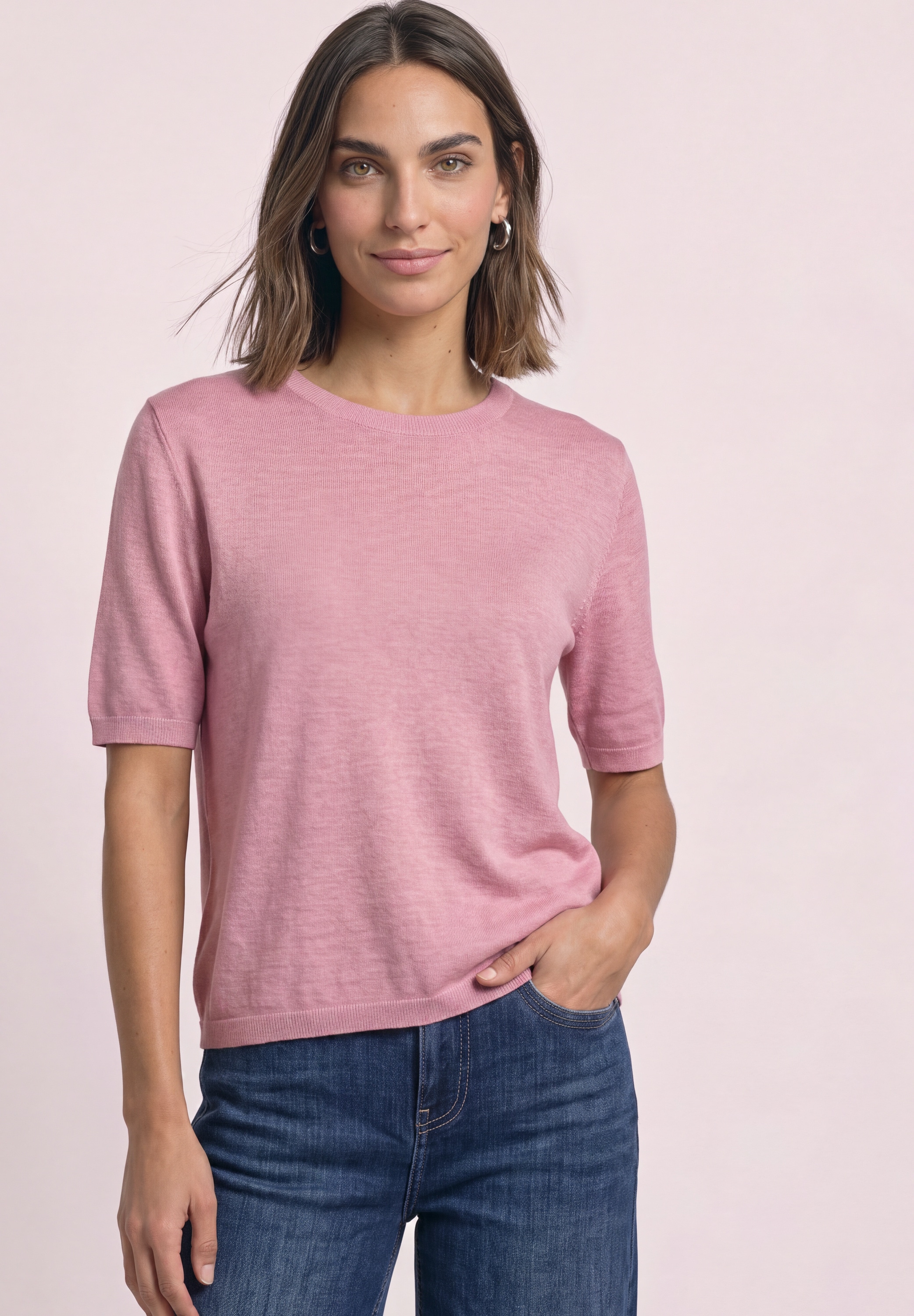 STREET ONE Kurzarmpullover softe Viskose