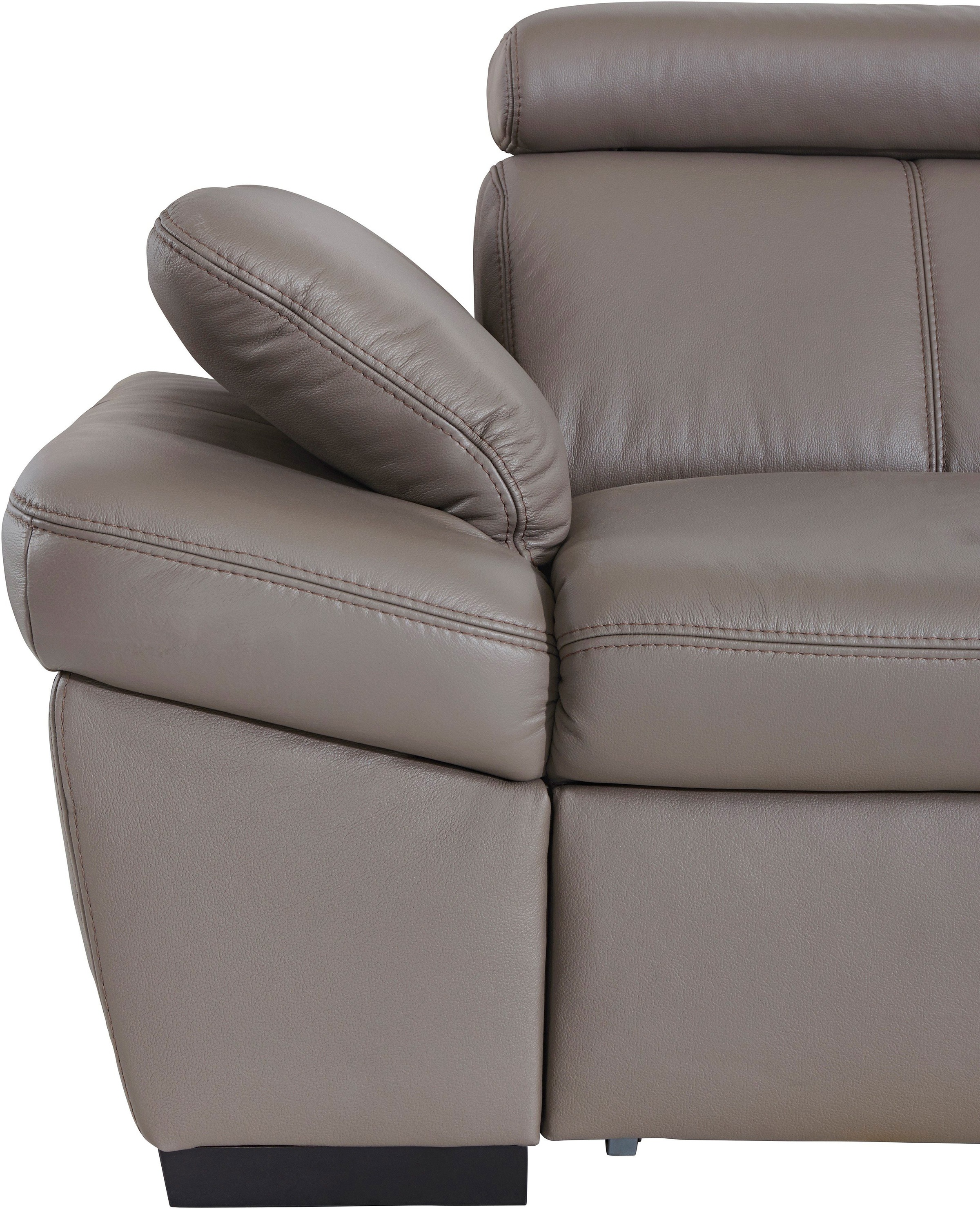 exxpo - sofa fashion Ecksofa »Salerno, klassisch modernes Funktionssofa, hoher Sitzkomfort, L-Form«, inkl. Kopf- und Armteilverstellung, wahlweise mit Bettfunktion