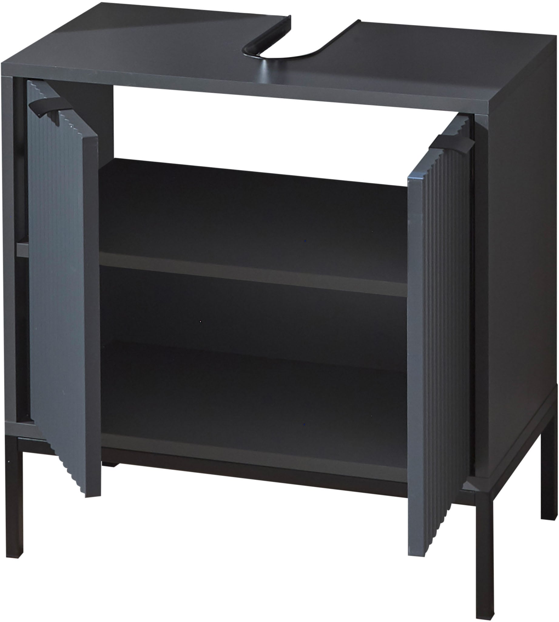 BASIC by Balculina Waschbeckenunterschrank »Lucera Waschbeckenunterschrank, Badezimmerschrank BxHxT 60x60x32«, (1 St.), Breite 60 cm, Tür L/R montierbar