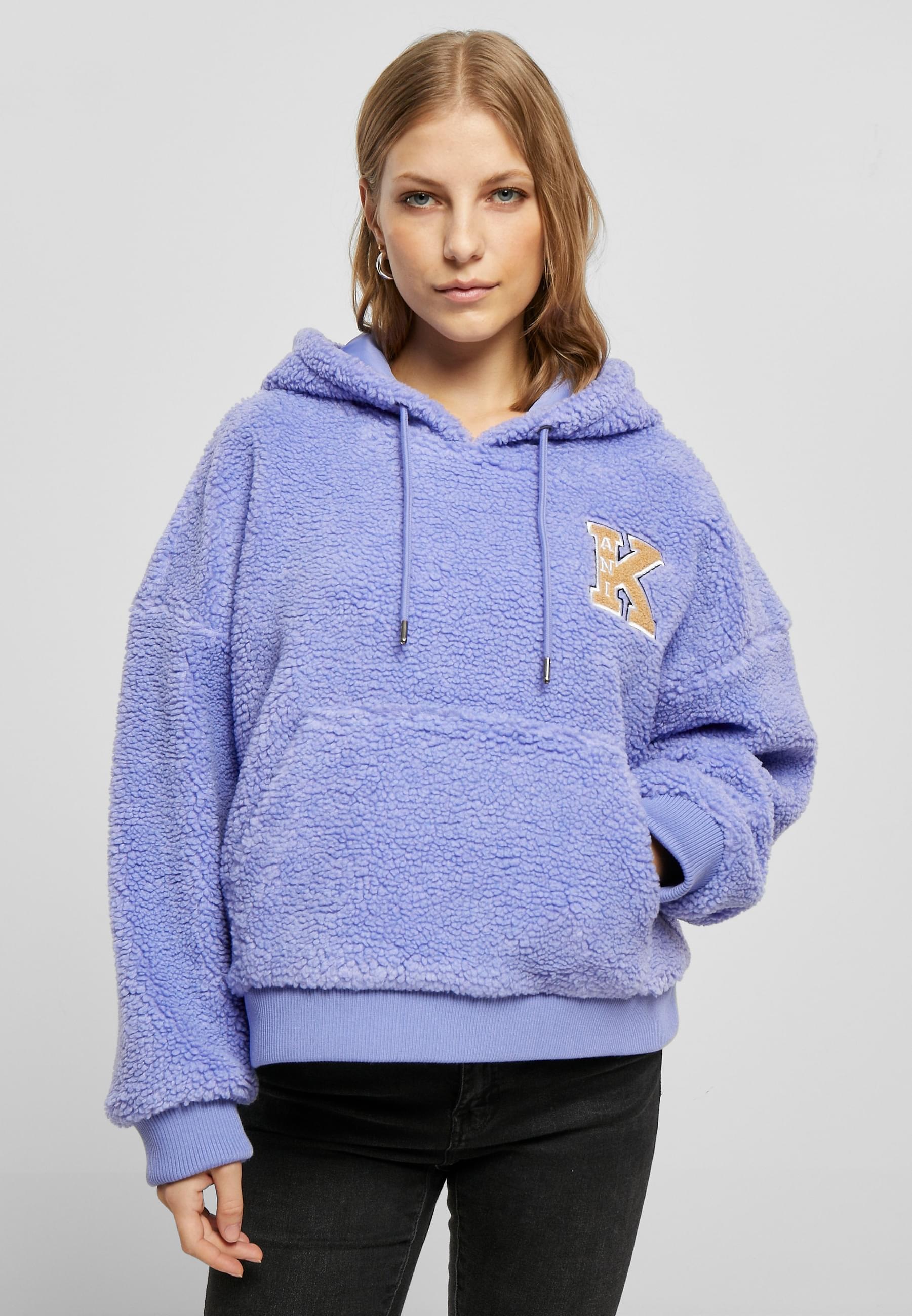 Karl Kani Kapuzenpullover »Karl Kani Damen KW224-030-2KK Retro Patch OS Teddy Hoodie«, (1 tlg.)