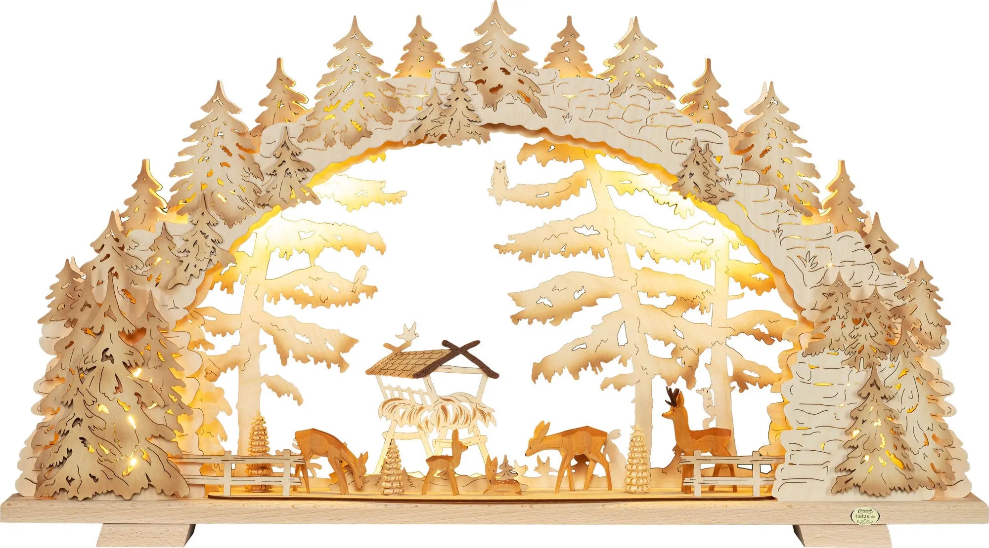 Tietze Erzgebirgsdegn LED Schwibbogen "Mehrschicht Wildfütterung exklusiv" günstig online kaufen
