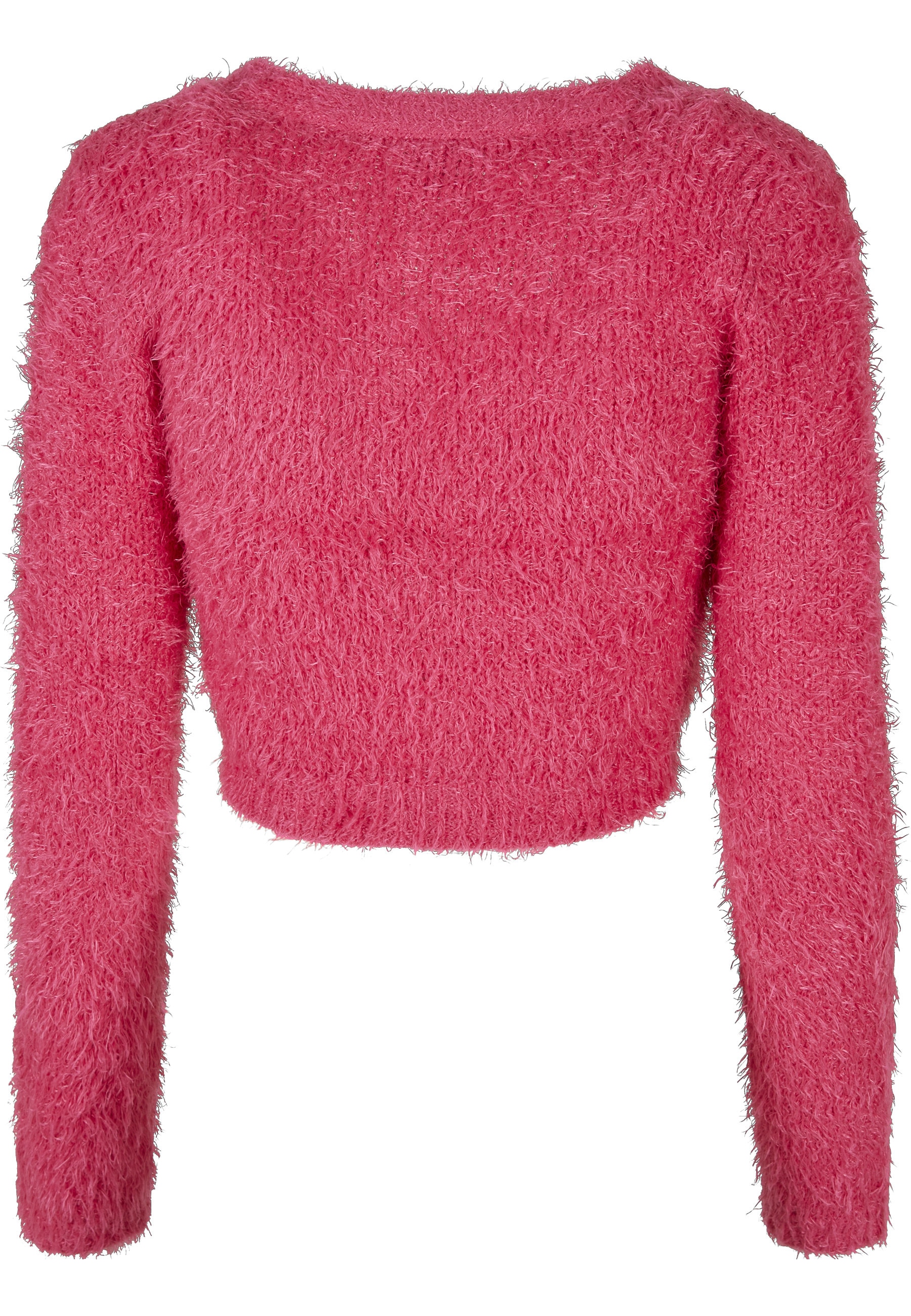 URBAN CLASSICS Strickjacke »Urban Classics Damen Ladies Cropped Feather Cardigan« 1 Stk.