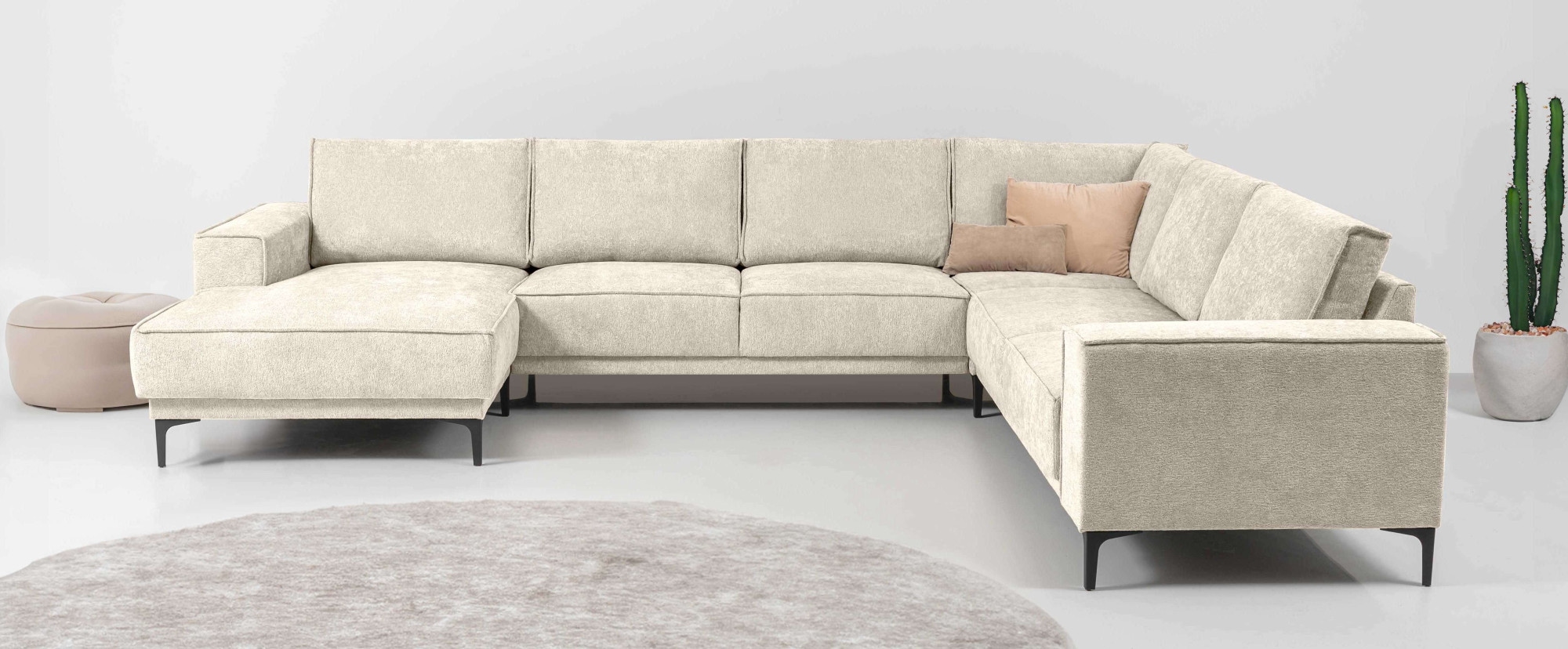 Places of Style Wohnlandschaft "XXL Sofa Oland, Struktur, Flachgewebe, Luxu günstig online kaufen