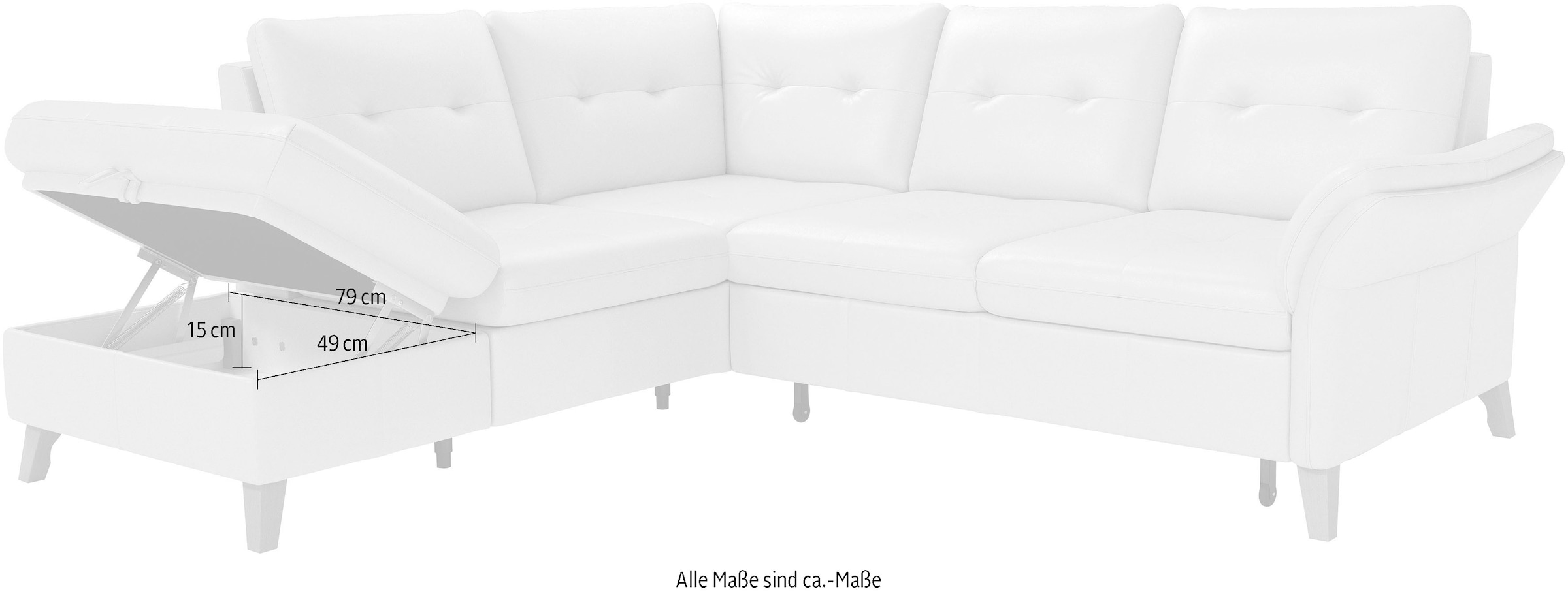 sit&more Ecksofa »Göteborg«, inkl. Sitztiefenverstellung, wahlweise mit Bettfunktion & Bettkasten