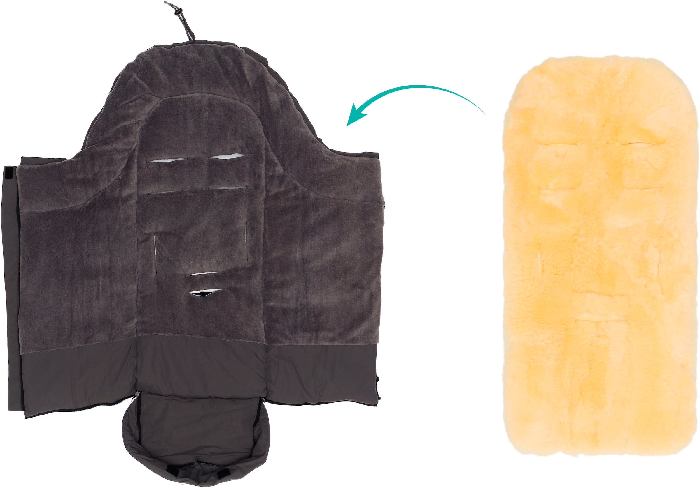 Fillikid Fußsack »Nanga Lammfell, Winterfußsack«