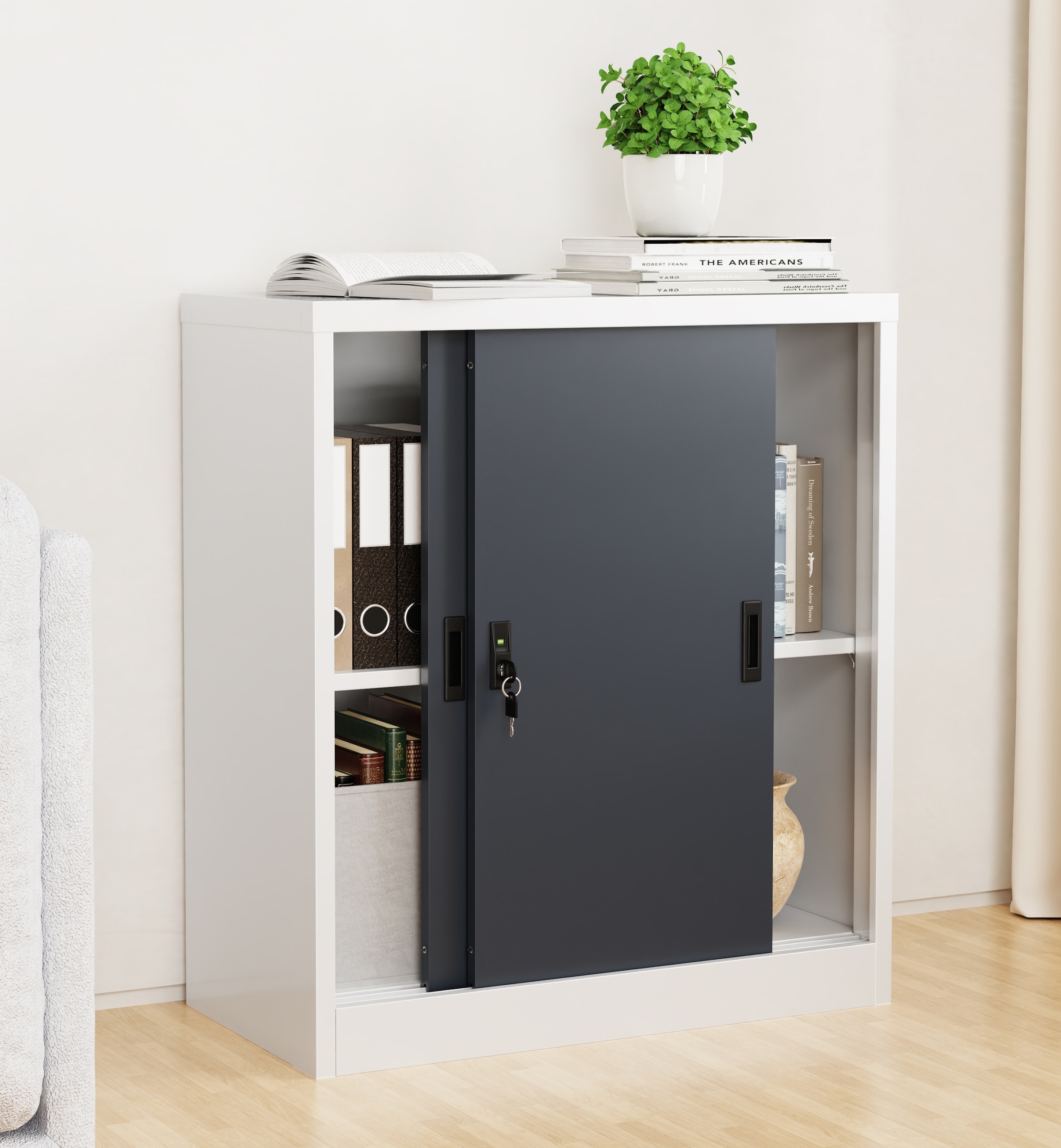 VCM Aktenschrank »Büroschrank Stahlschrank abschließbar Malivo 2fach« 1 Stk. tlg.