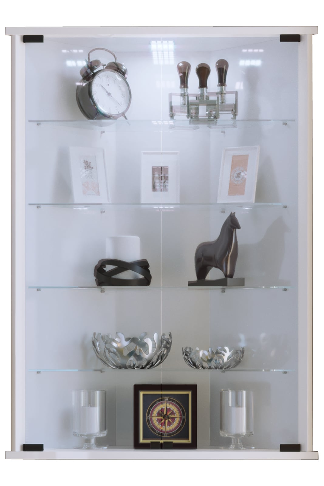 VCM Wandregal "Hängevitrine Wandvitrine Eckvitrine Vecko" 1 Stk. tlg.