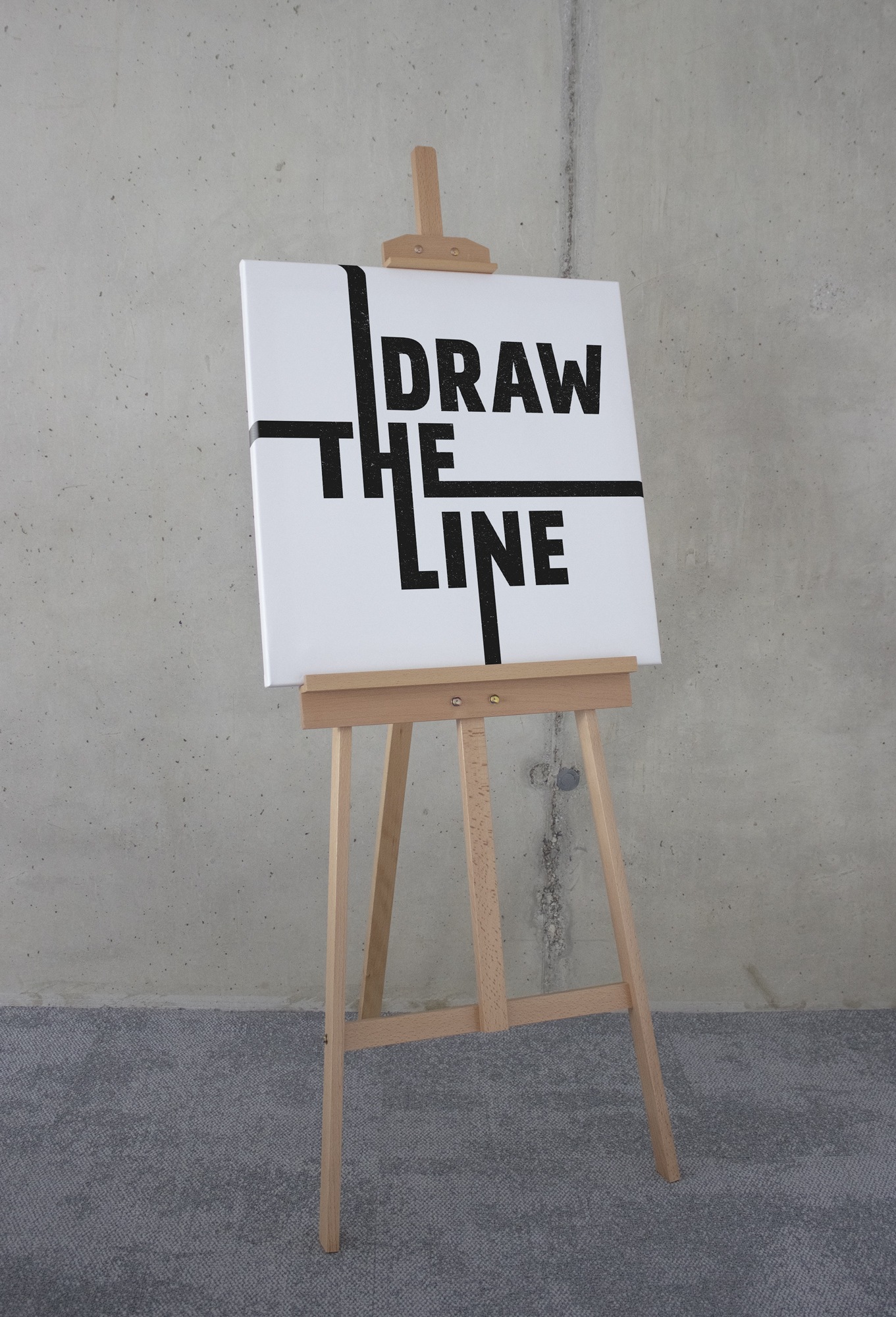 Komar Leinwandbild »Typo Draw the Line - Größe 60 x 60 cm«, Natur, (1 St.), Keilrahmenbild mi Echtholzrahmen