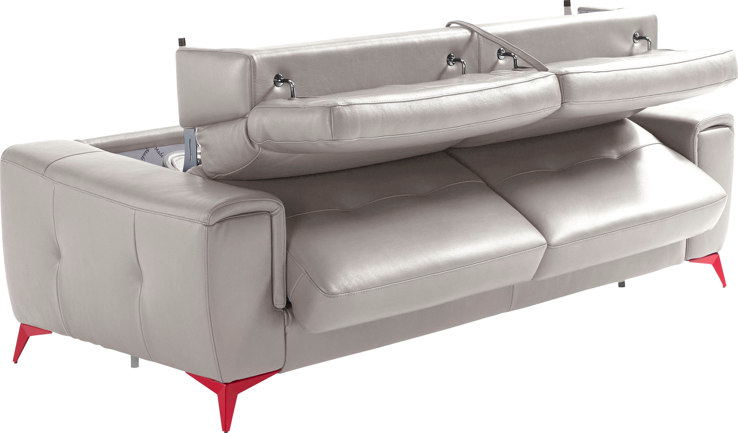 Egoitaliano Schlafsofa »Francine, Designsofa, Loungesofa mit Dauerschlaffunktion, Bettfunktion«, hochwertiger Metallbettrahmen & Matratze, Kopfteil manuell verstellbar