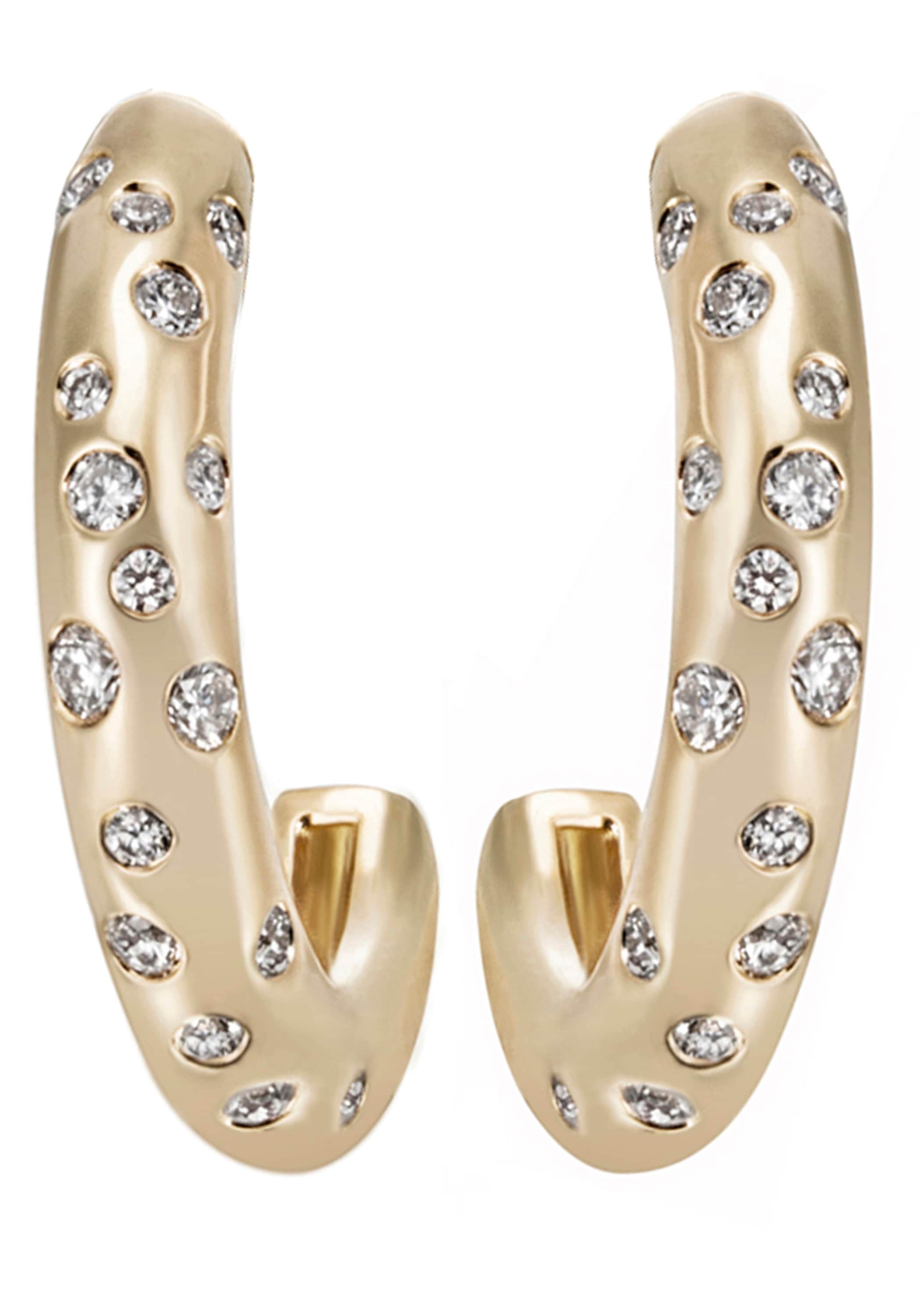 JOBO Paar Creolen »Ohrringe mit BAUR 34 Gold kaufen Diamanten«, | 585