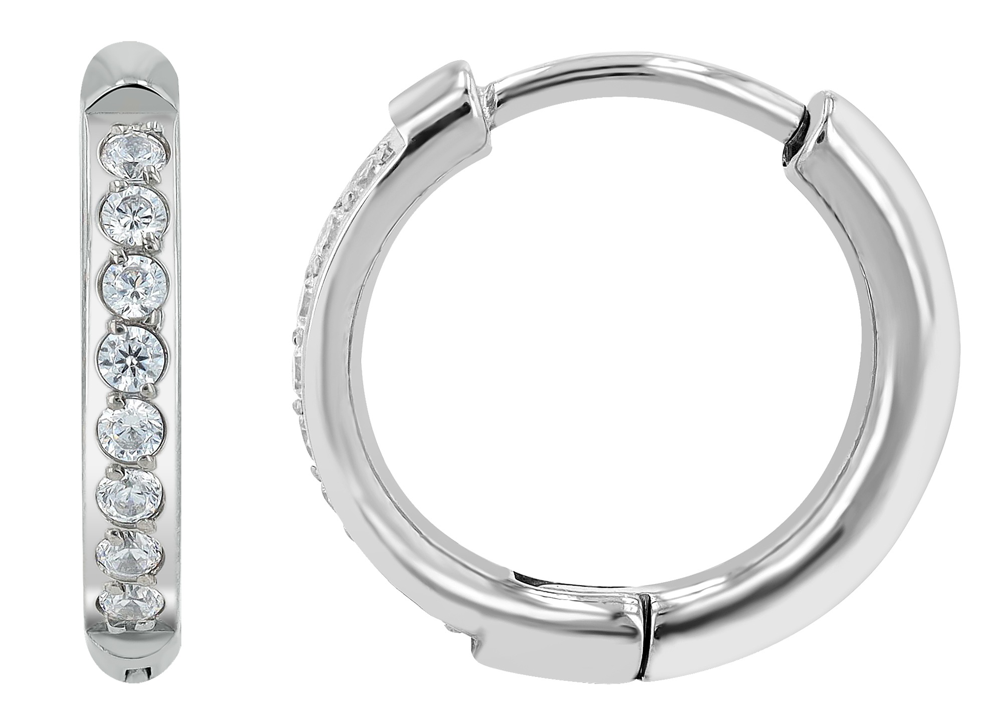 Adelia´s Klappcreolen "Ohrringe – Klappcreole aus Titan mit Strass Steinchen" Zum Verschenken – ideal zum Valentinstag