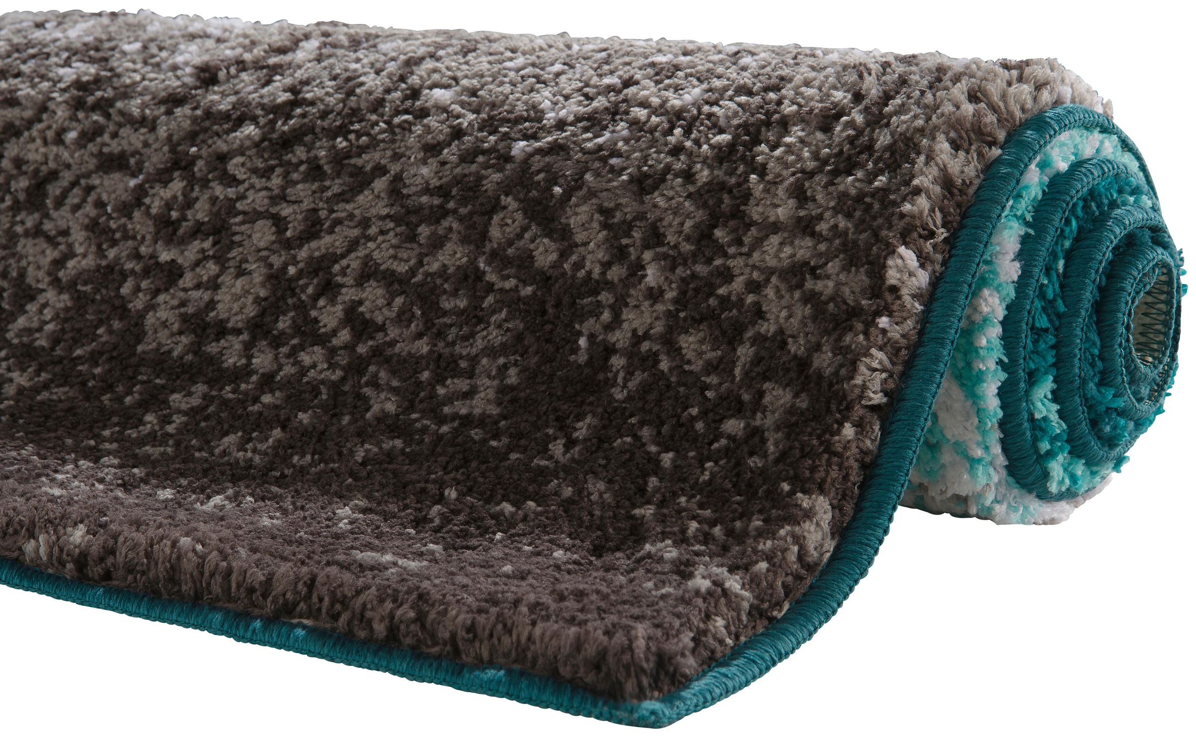 Badematte OTTO HOME "Elif, Badvorleger, Badezimmer Teppich" Gr. 7, grau (grau, aqua), H:15mm, Kunstfaser, Badematten, Badematte, Ombré-Look, Badteppich, Badematten auch als 3 teiliges Set erhältlich 3
