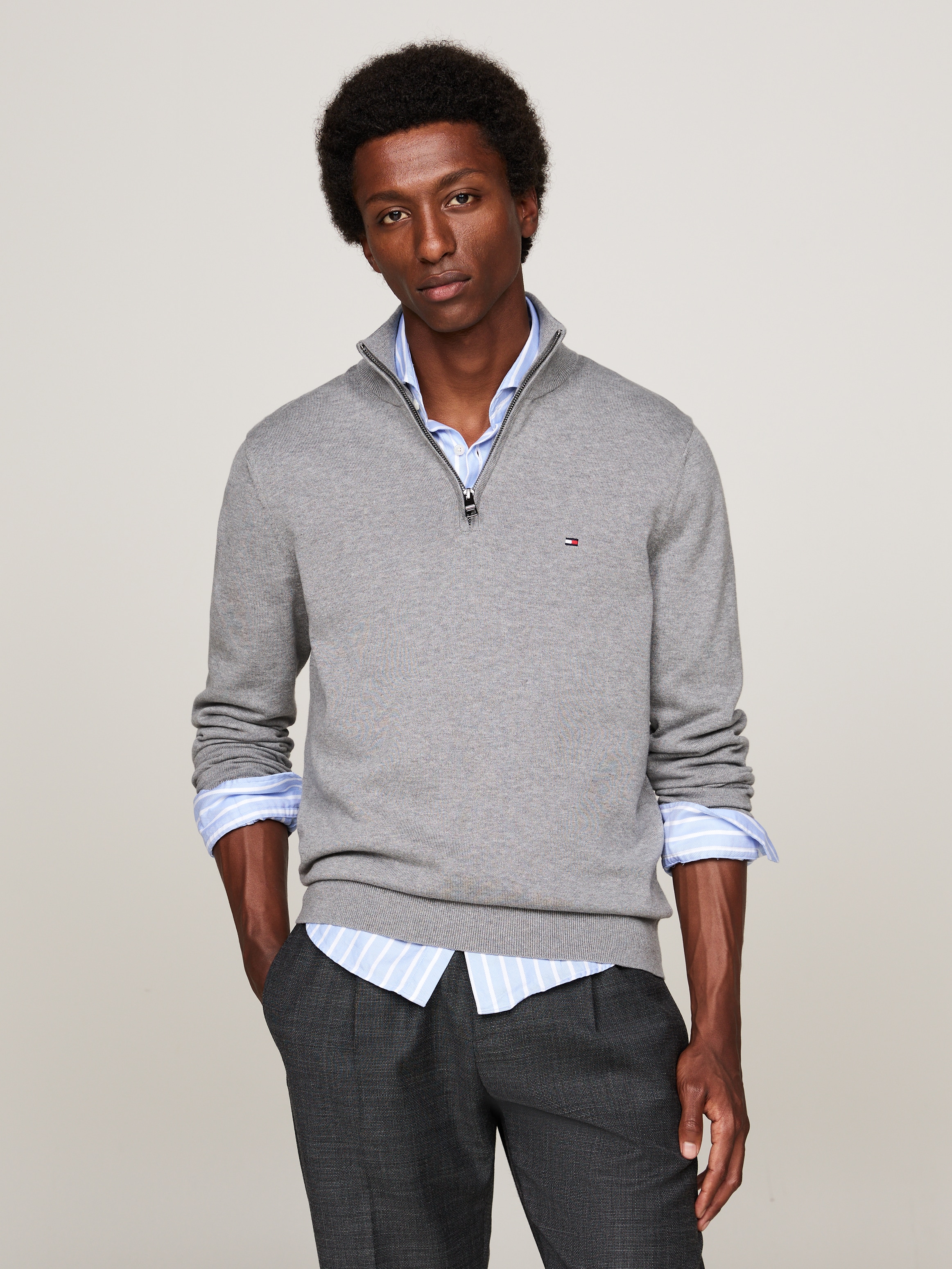 Tommy Hilfiger Troyer »ESSENTIAL COTTON ZIP MOCK«