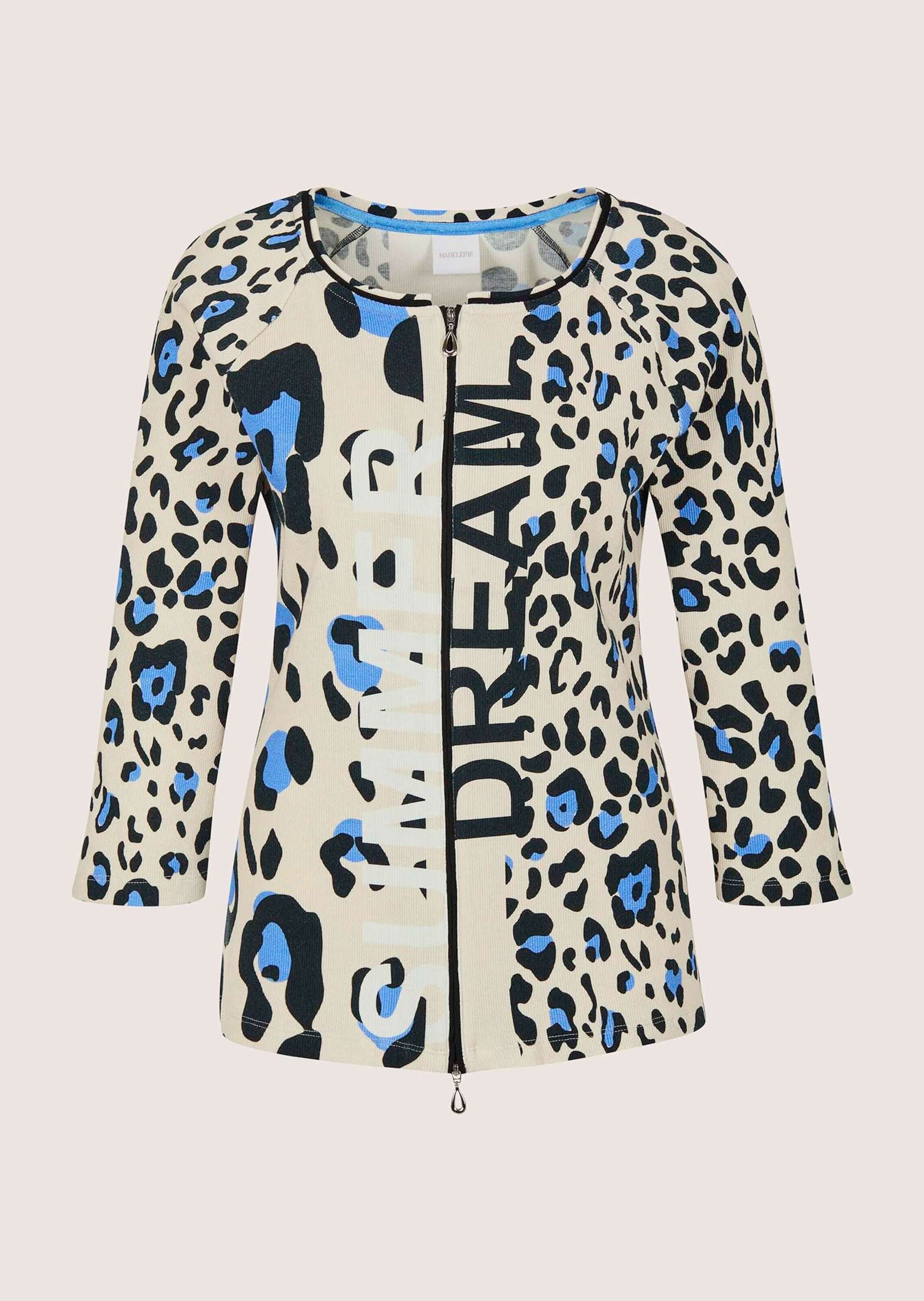 MADELEINE "Shirtjacke Sportiver Halbarm Shirtblazer mit Print" Rippenqualität