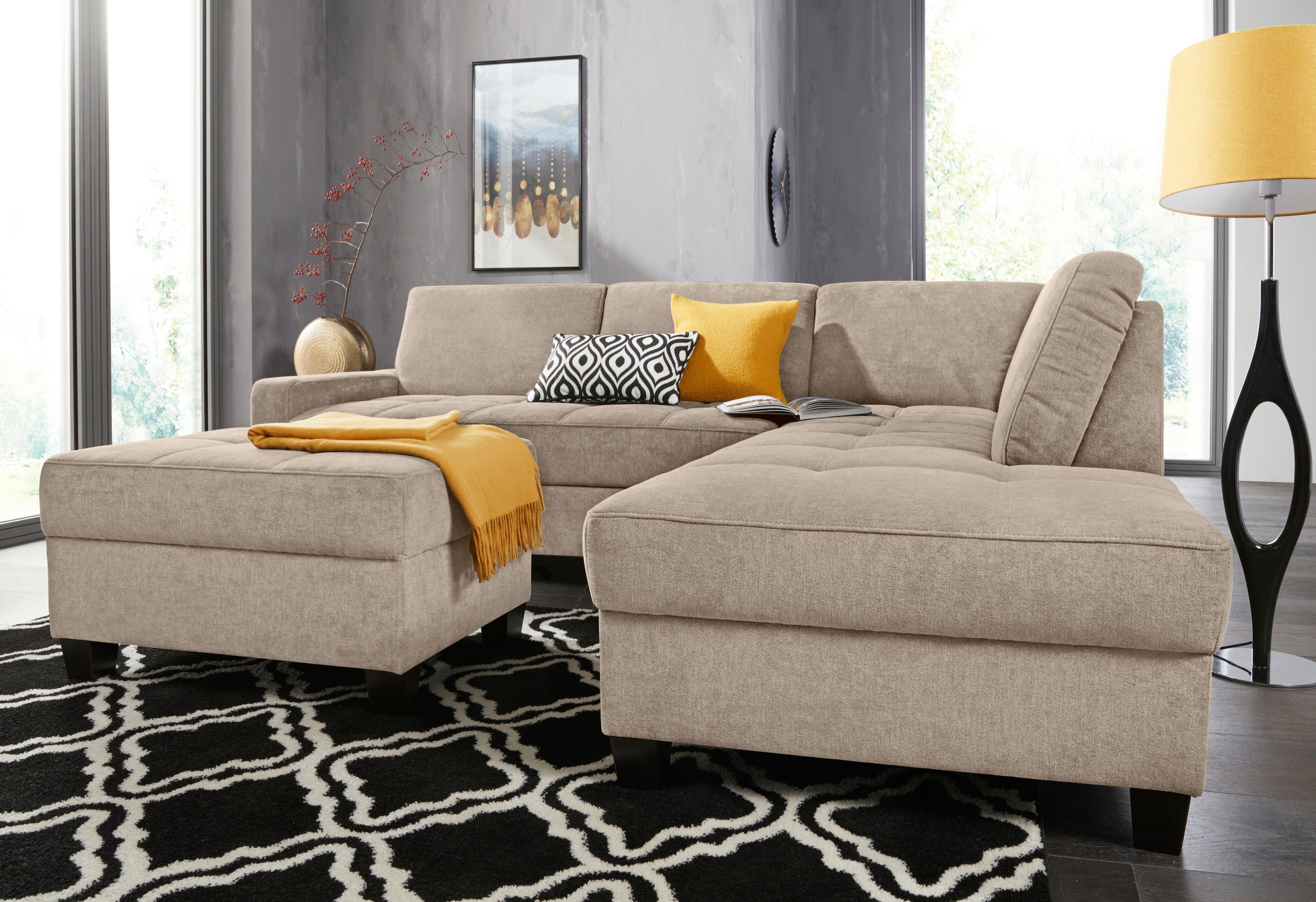 DOMO collection Ecksofa "Florentina zeitlos und elegant, Sitznähte als Desi günstig online kaufen
