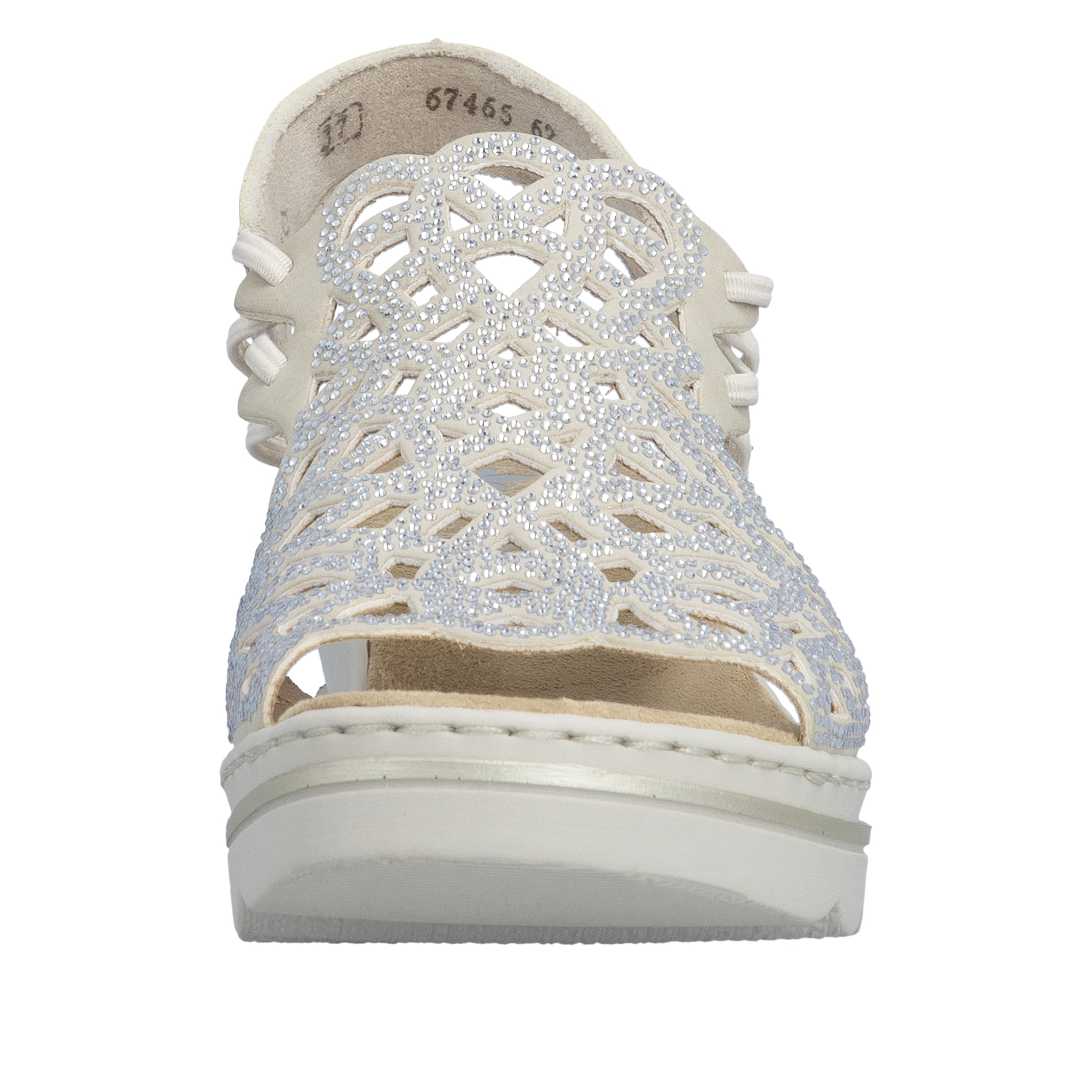 Rieker Keilsandalette  Sommerschuh, Plateausandale, Schlupfschuh mit Schmucksteinchen