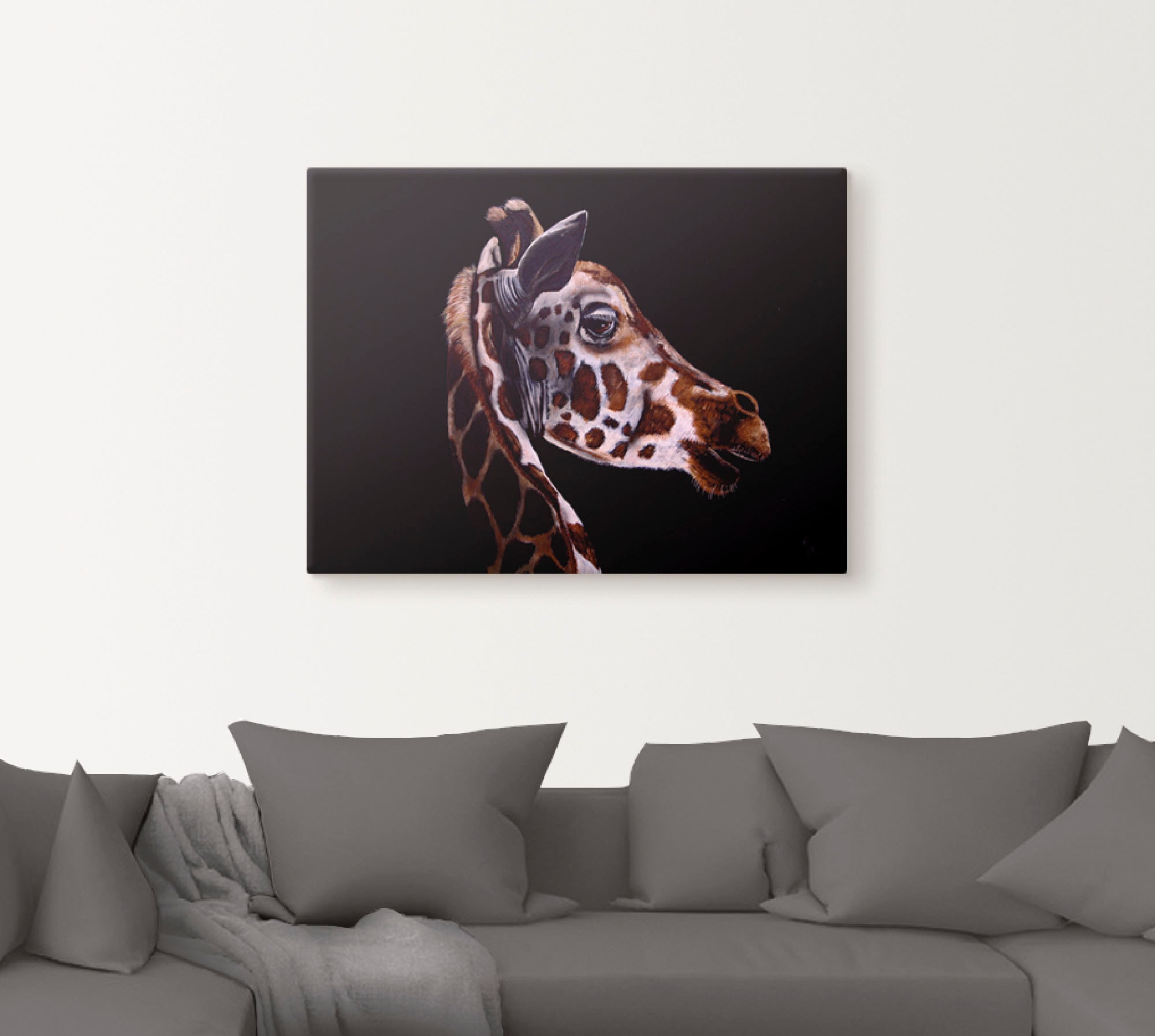 Artland Leinwandbild »Giraffen Portrait«, Wildtiere, (1 St.), auf Keilrahmen gespannt