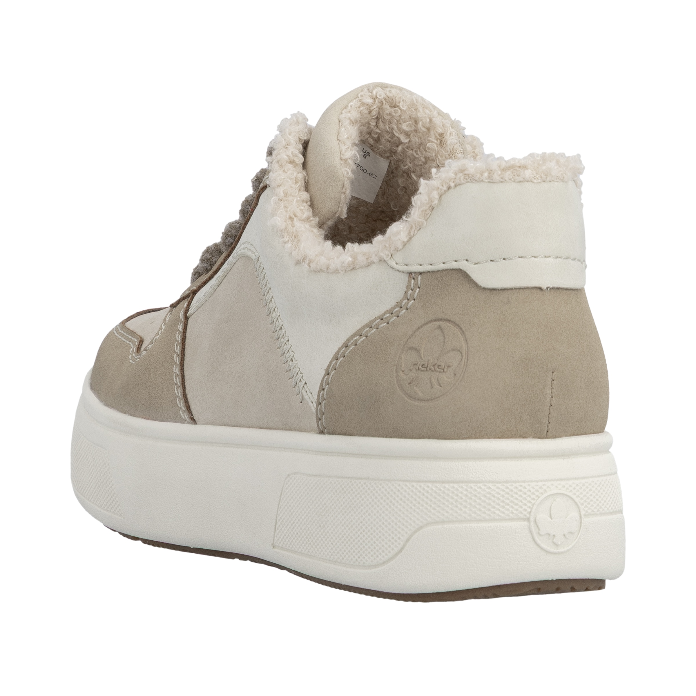 Rieker Plateausneaker, Retro-Sneaker, Schnürschuh, Halbschuh mit Teddyfutter