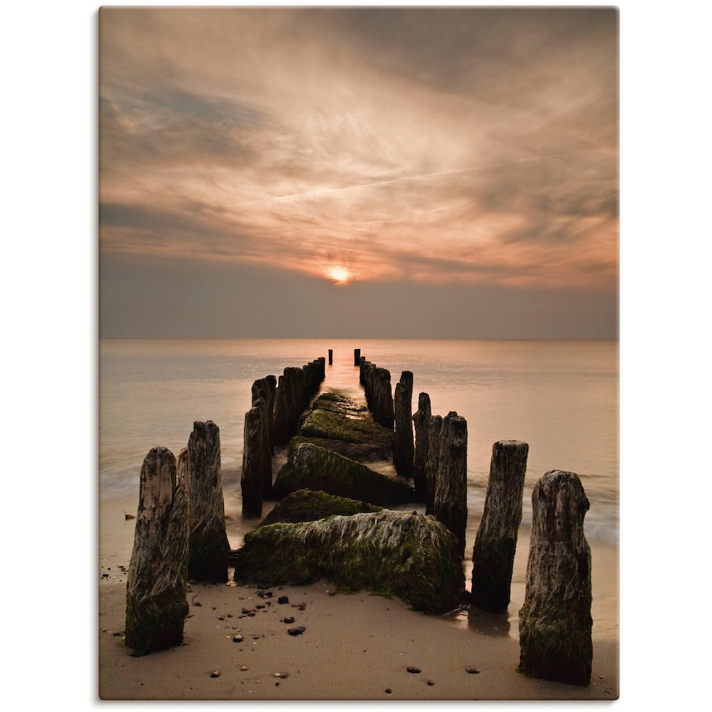 Artland Leinwandbild »Sonnenuntergang an der Ostsee«, Sonnenaufgang & -untergang, (1 St.)