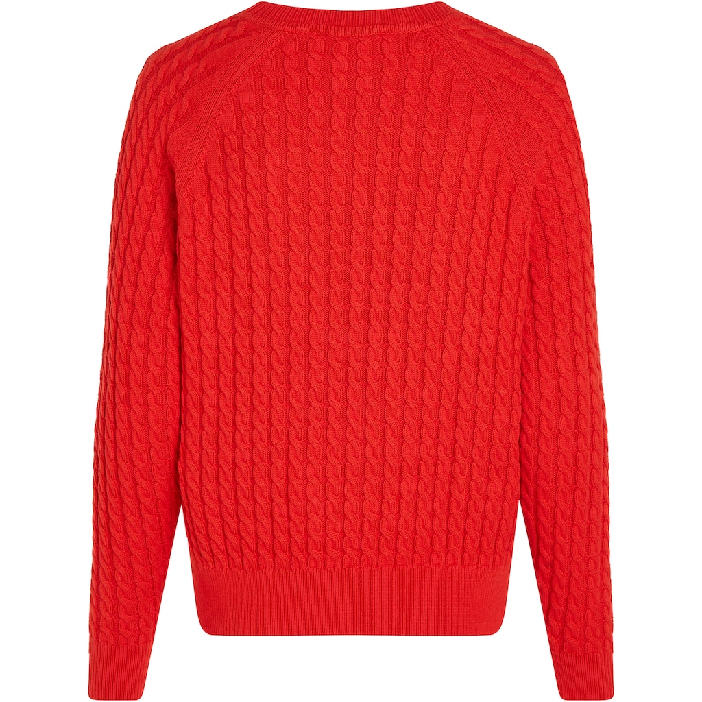 Tommy Hilfiger Rundhalspullover »CO CABLE C-NK SWEATER«