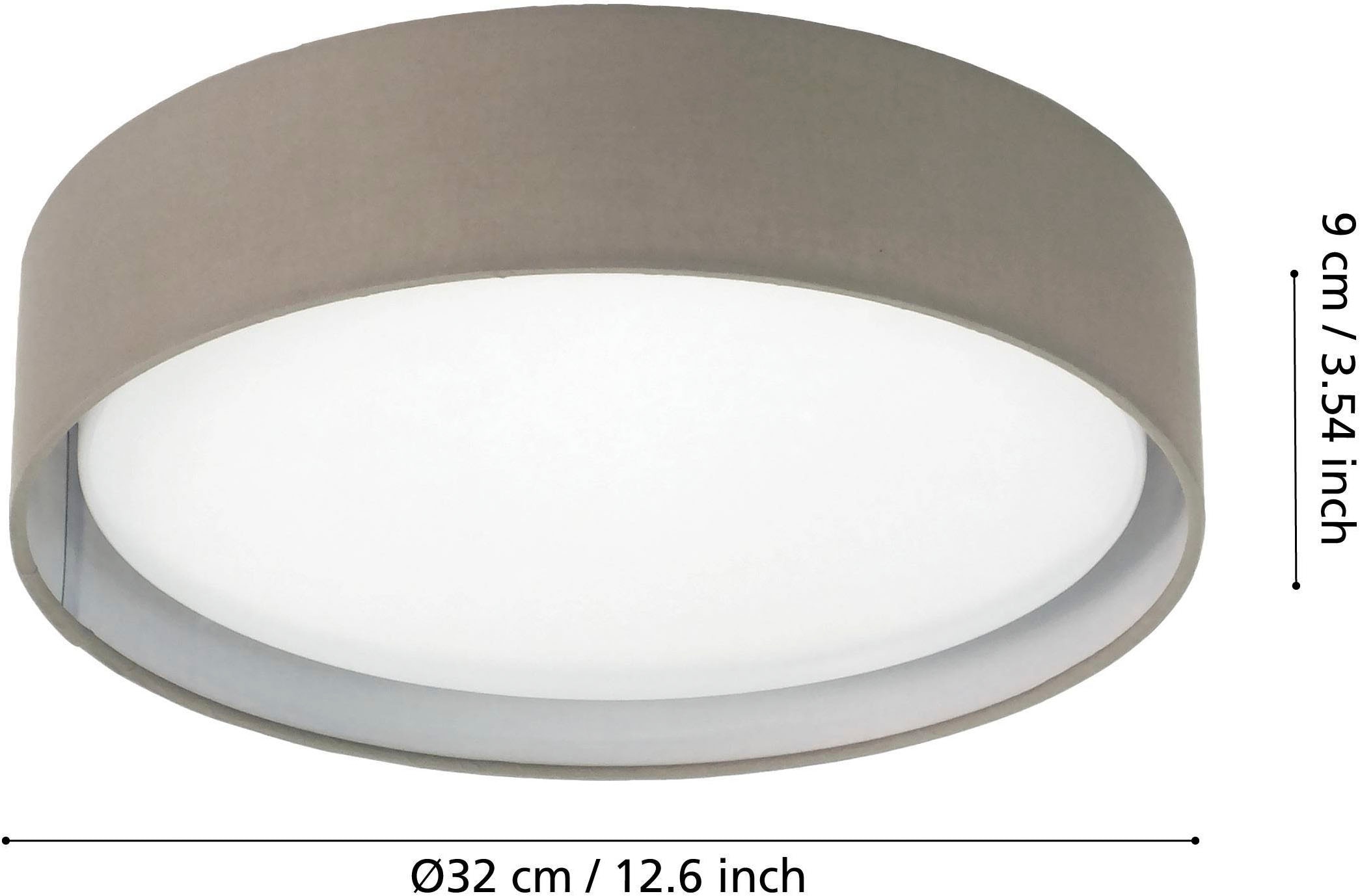 EGLO Deckenleuchte »Pasteri Deckenlampe, Lampe Decke, Esszimmerlampe, Kunststoff und Stoff« LED-Modul 1 Stk. Warmweiß