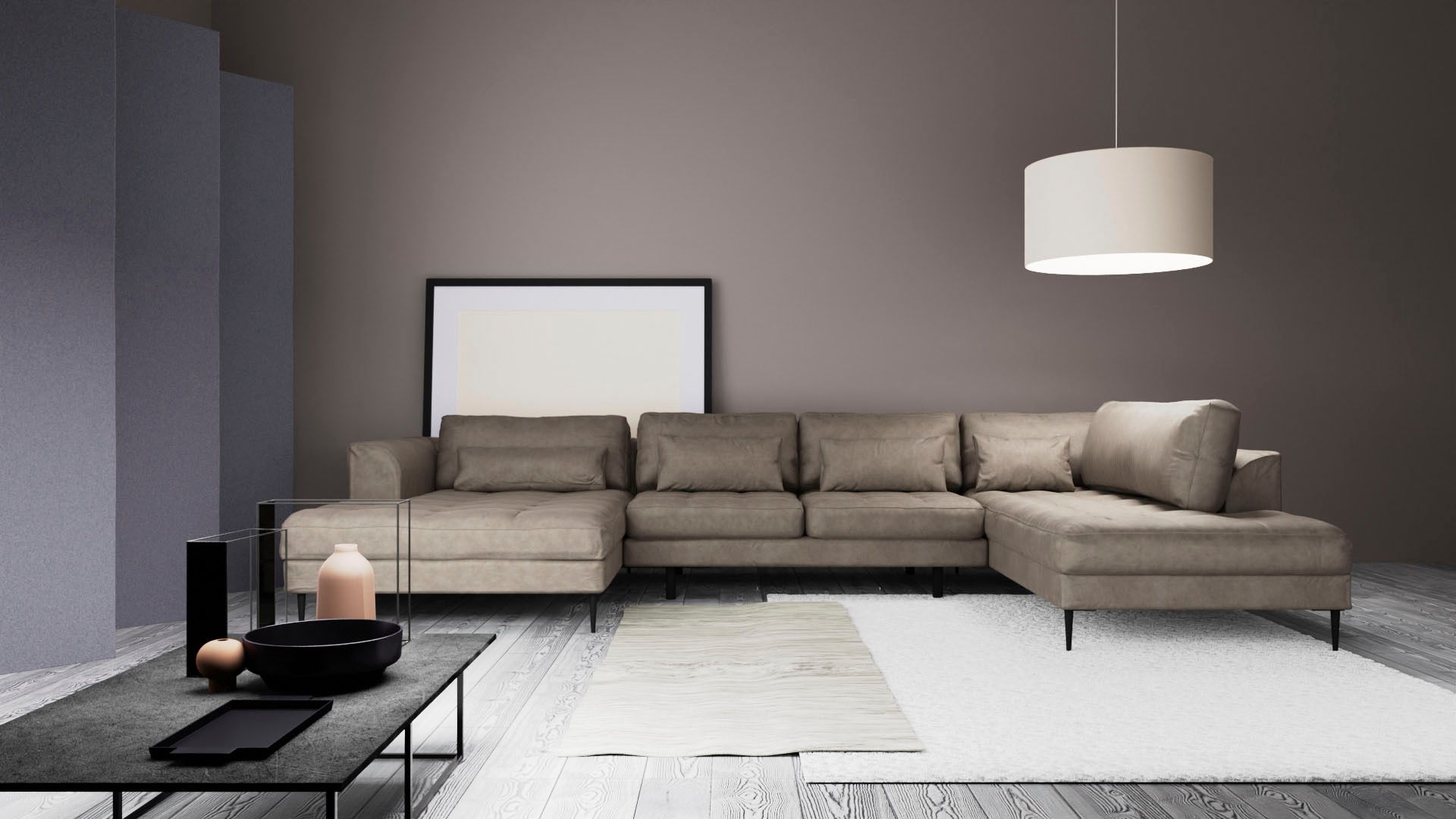 TRENDMANUFAKTUR Wohnlandschaft "Luzi, gemütliches Sofa, extra viel Platz, v günstig online kaufen