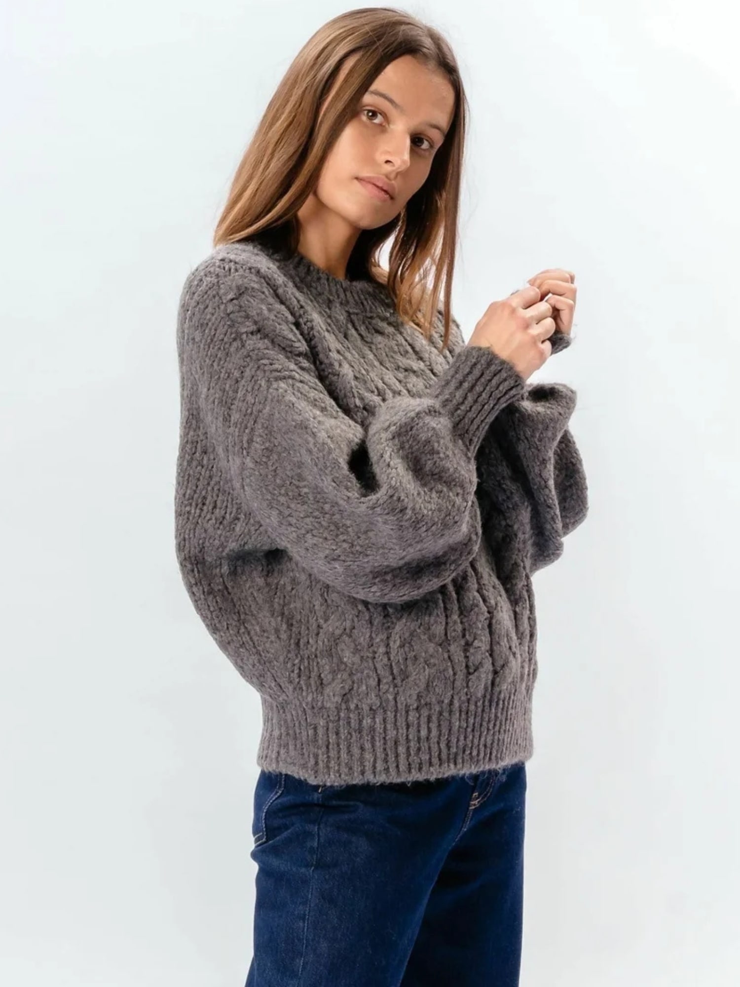TeeShoppen Rundhalspullover "TEESHOPPEN Pullover Emma Cable"