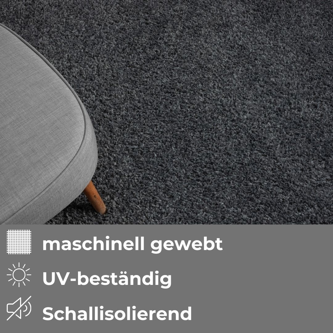 Hochflor-Teppich OTTO HOME "Banji", grau (dunkelgrau), B:80cm H:37mm L:300cm, Polypropylen (PP), Teppiche, Uni Farben, weich und flauschig, auch als Läufer & in rund erhältlich 3