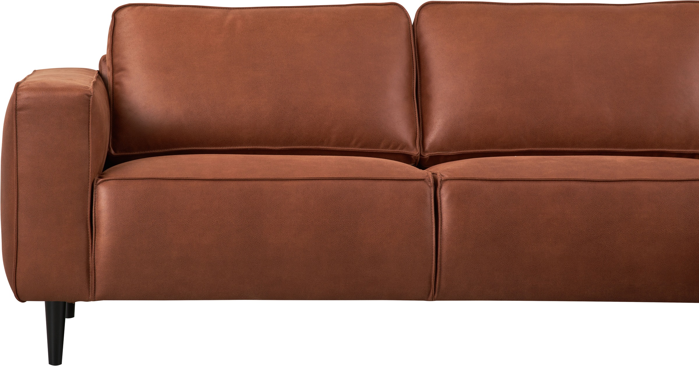 Places of Style Ecksofa »Fumone, Lederoptik oder Soft-Touch Chenille«, Breite 260, mit schwarzen Massivholzfüßen