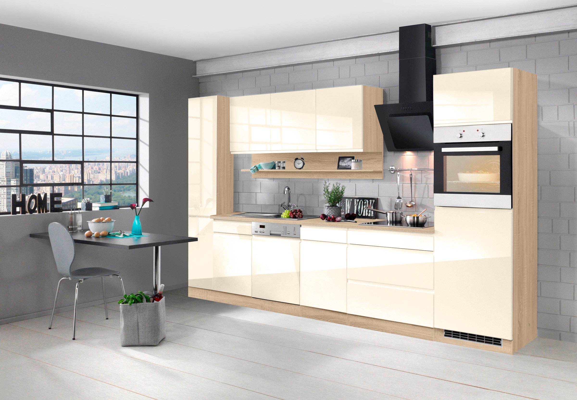 KOCHSTATION Küchenzeile "KS-Virginia" Breite 330 cm, ohne E-Geräte günstig online kaufen