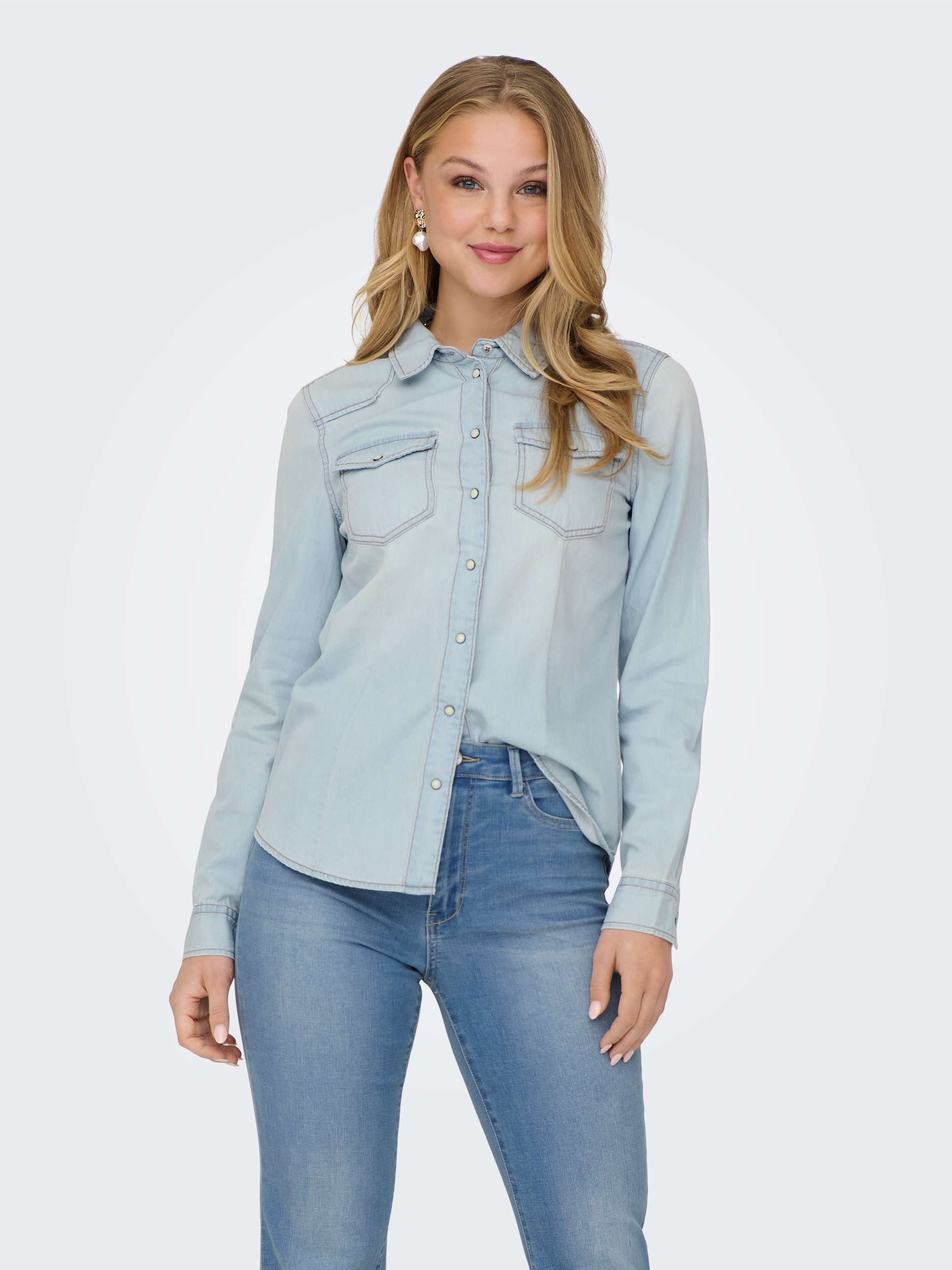 ONLY Jeansbluse "ONLALEXA L/S DNM SHIRT FS NOOS" günstig online kaufen