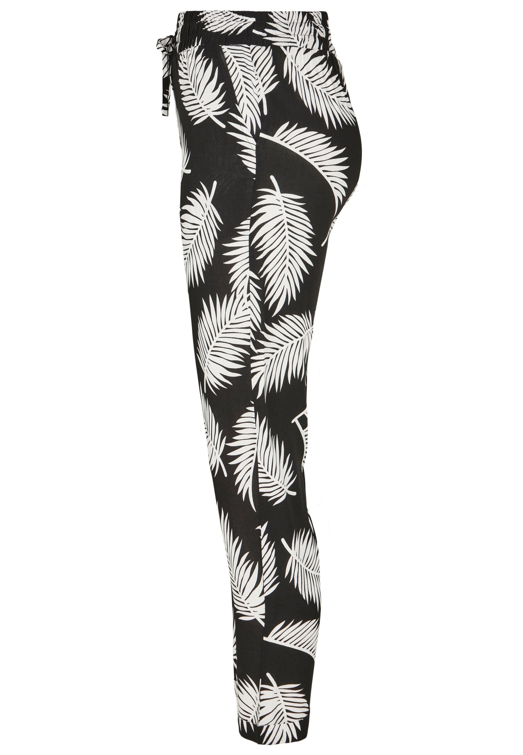 URBAN CLASSICS Stoffhose »Urban Classics Damen Ladies Elastic Waist AOP Pants«, (1 tlg.)
