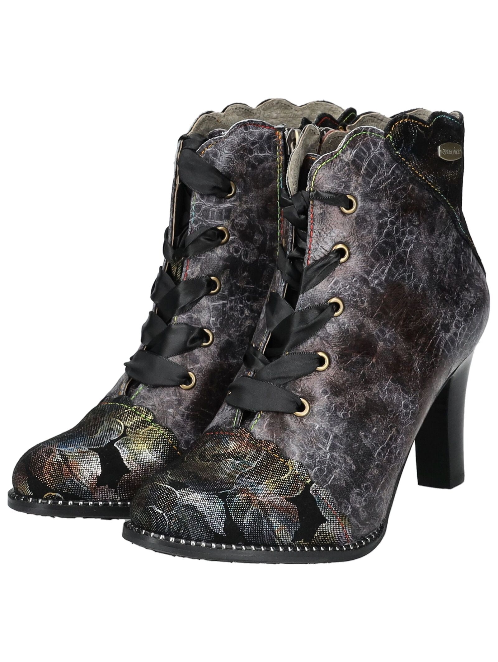LAURA VITA High-Heel-Stiefelette »LAURA VITA Stiefelette Leder/Textil«