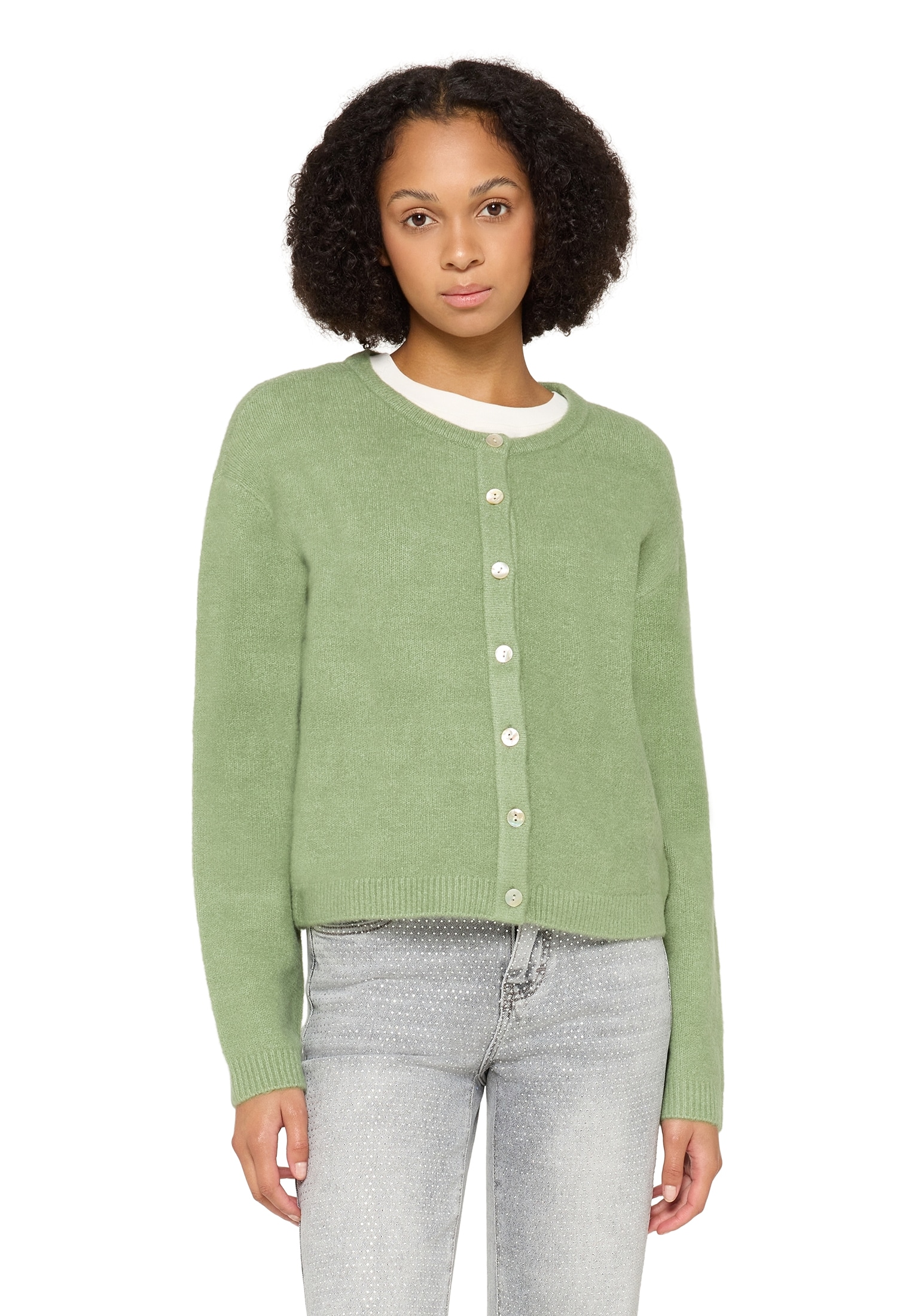 Cartoon Strickjacke "Damen mit Rundhalsausschnitt", 1 tlg. günstig online kaufen