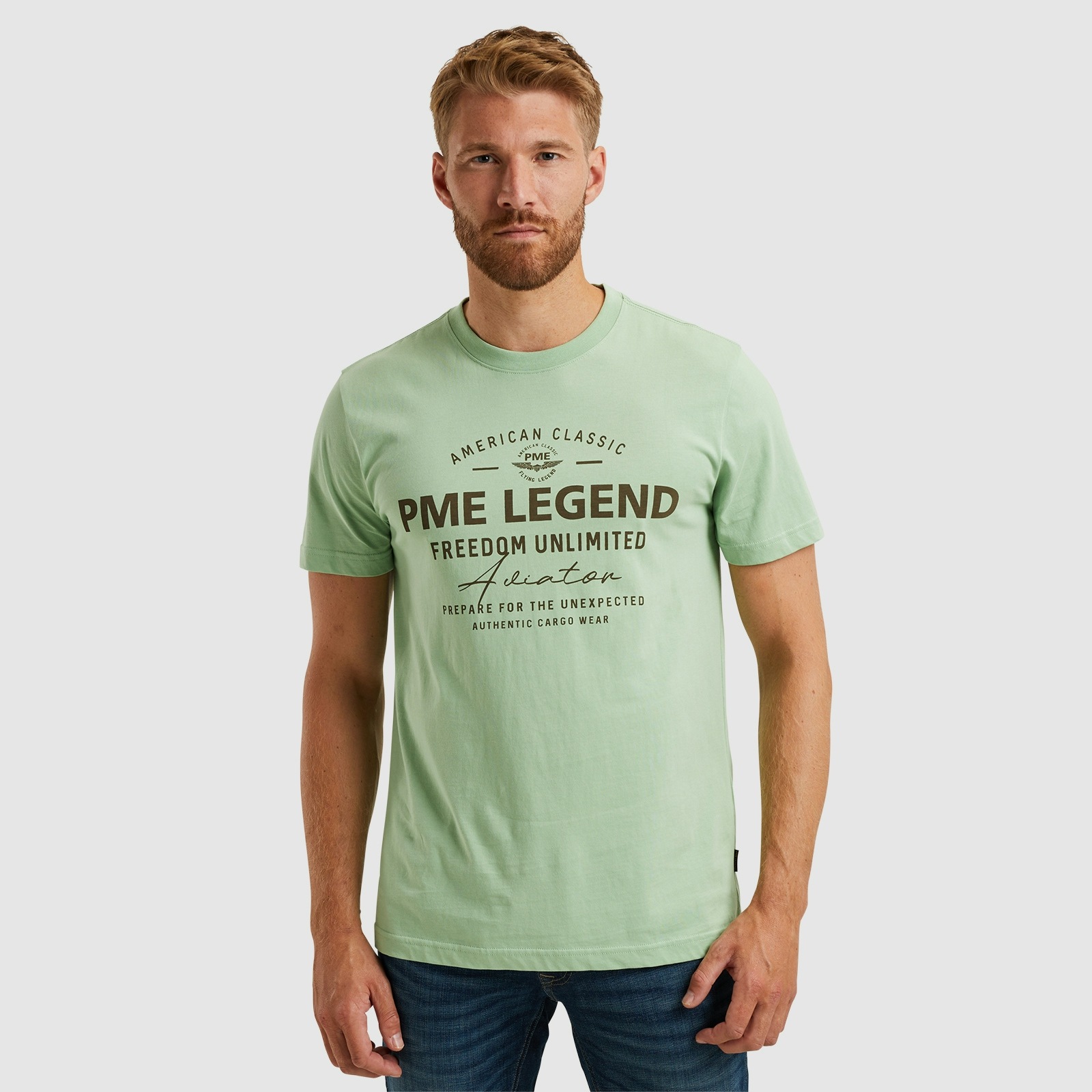 PME LEGEND "Short sleeve r-neck single jersey" mit Frontprint günstig online kaufen
