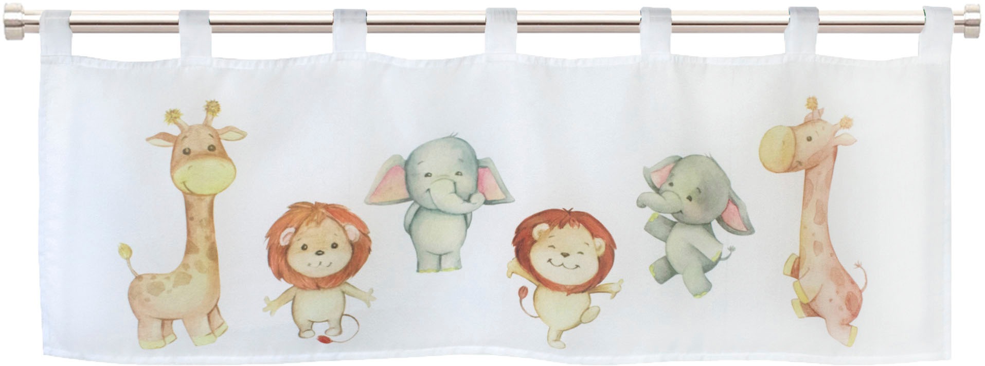 Delindo Lifestyle Scheibengardine "Kinderzoo" Schlaufen 1 Stk. tlg. mit Sch günstig online kaufen