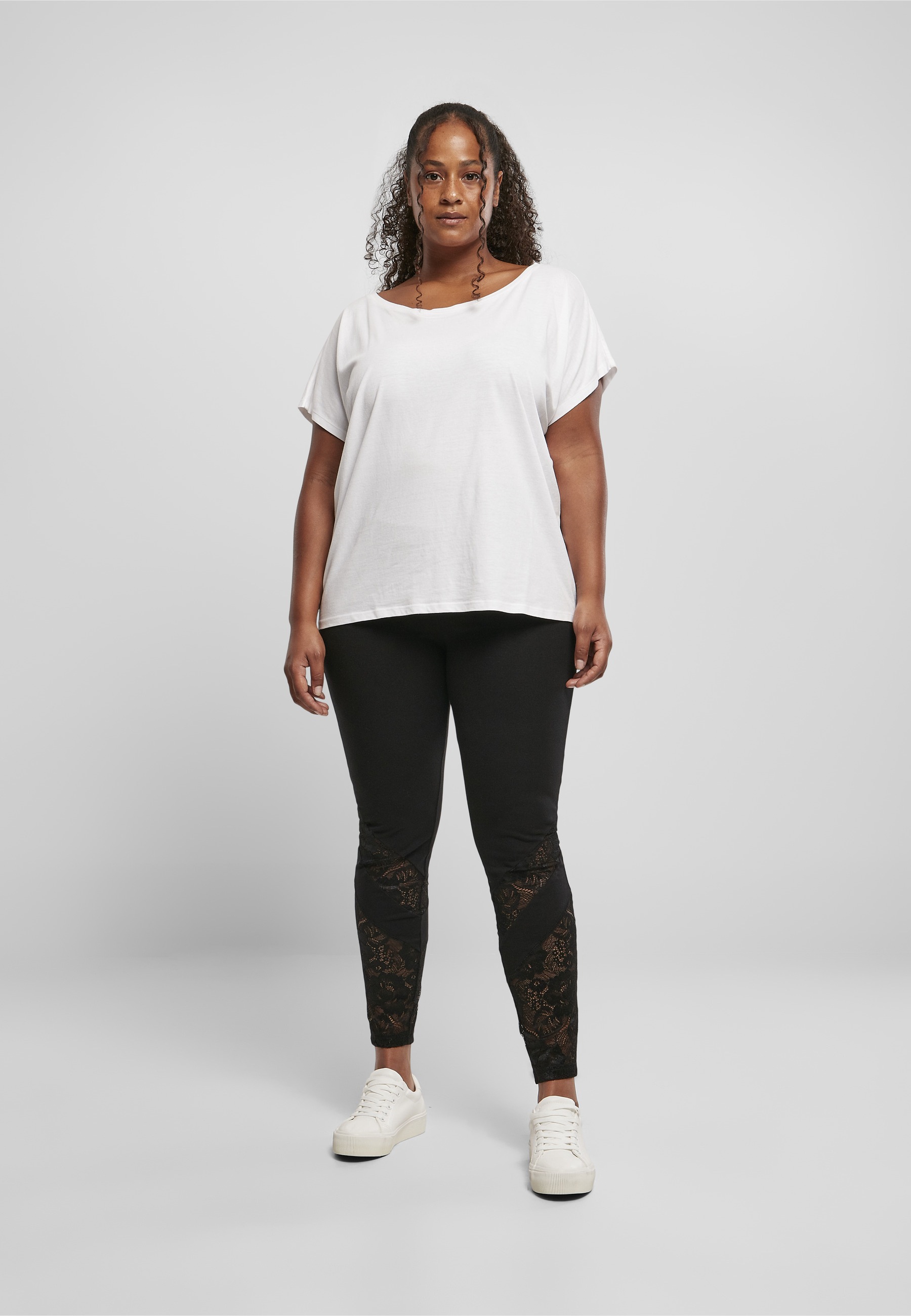 URBAN CLASSICS Leggings »Urban Classics Damen Ladies Highwaist Lace Inset Leggings«